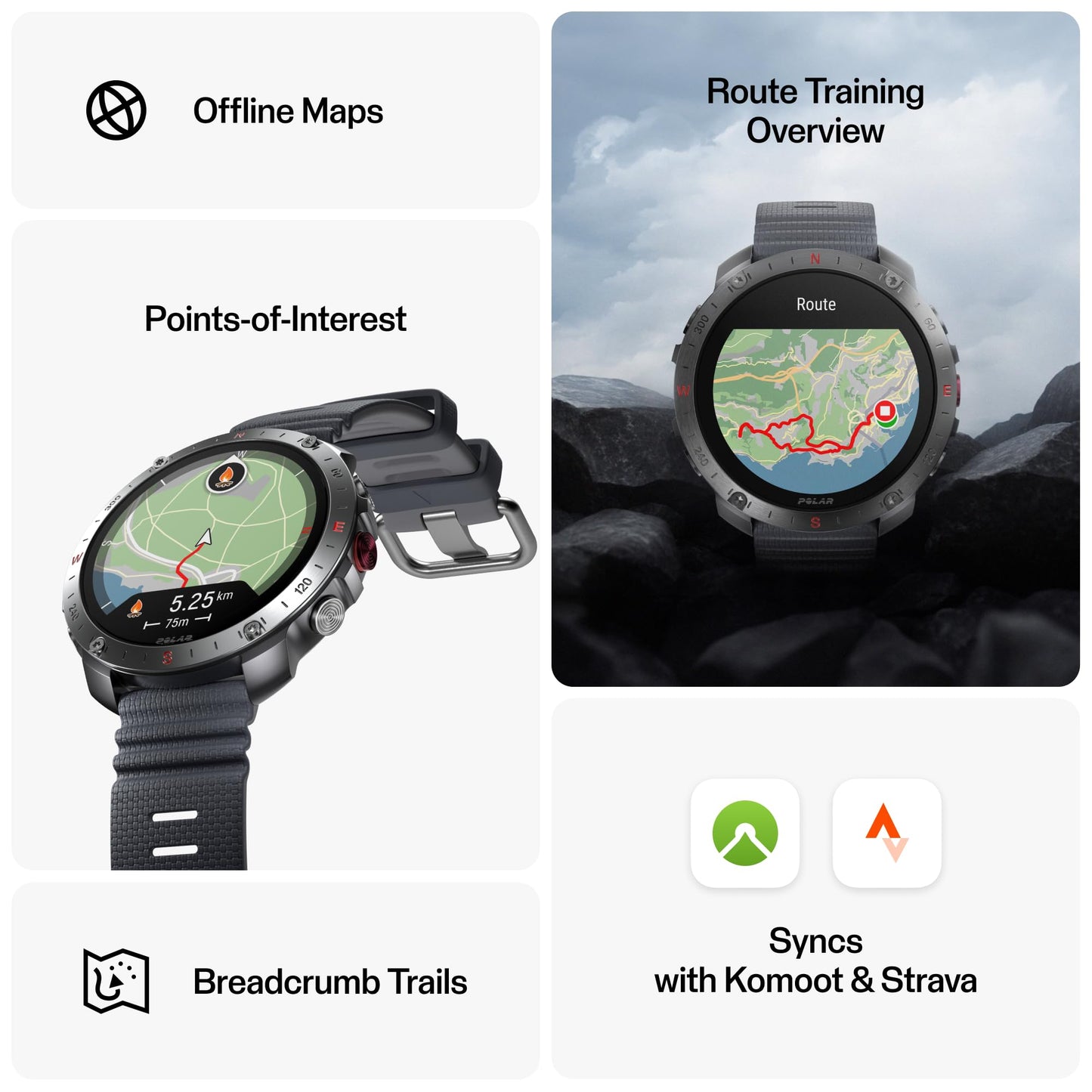 Polar Grit X2 Pro Premium Dual-GPS Multisport Smartwatch | Military-Grade Rugged Outdoor Watch | Advanced Navigation | ECG & Heart Rate, Sleep & Recovery | Sapphire Glass | 10-Day Battery | Stone Grey