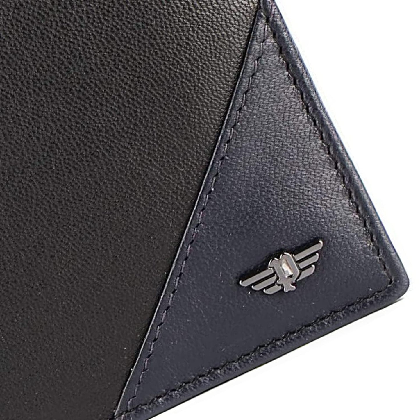Police Men’s Genuine Leather Bi-Fold Wallet I Coin Pocket & Card Slots I Navy / Black_(B09NM7LB4Q) (Jet Black/Jet Navy)