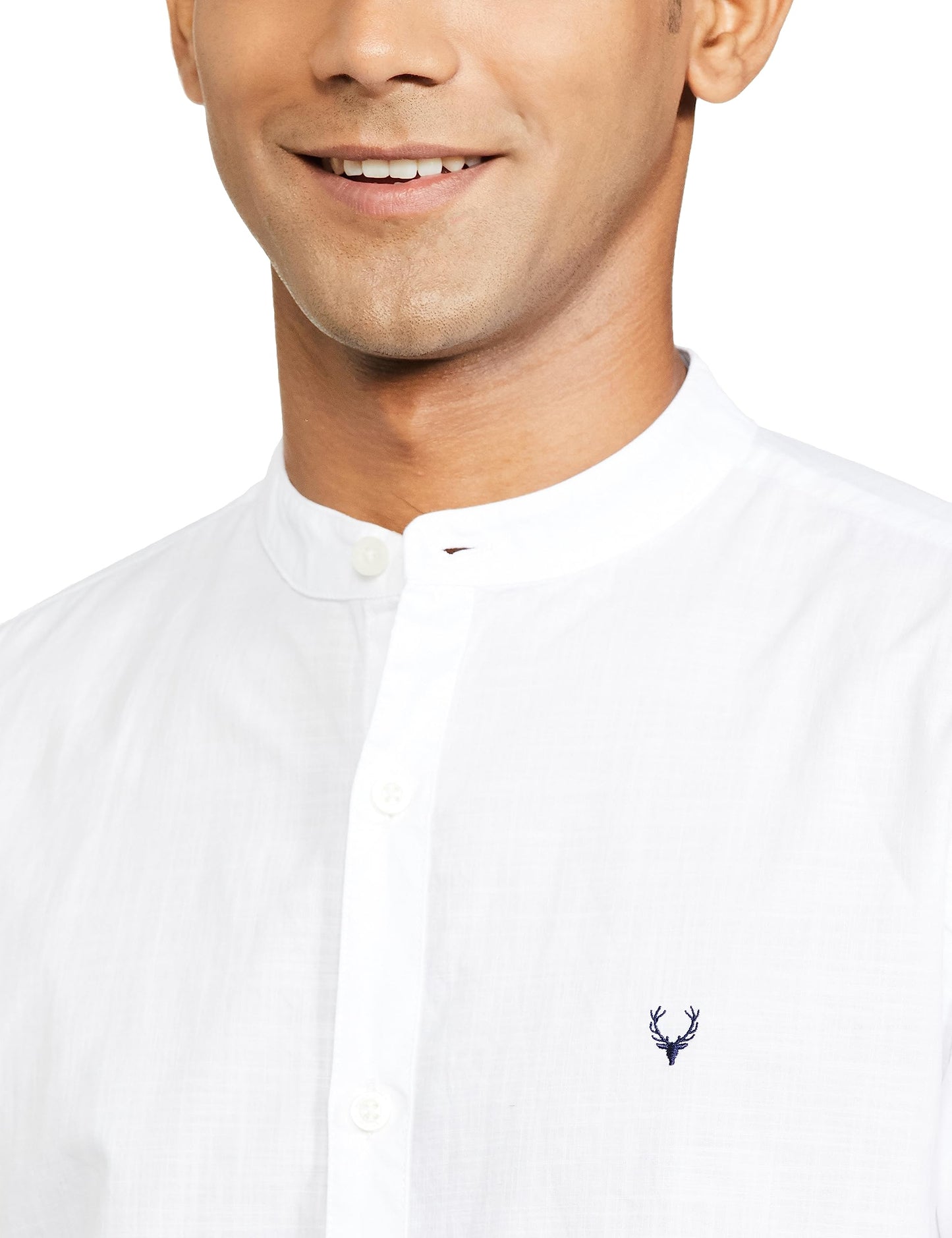 Allen Solly Men's Geometric Slim Fit Shirt (ASSFWMOFI31587_White 42)