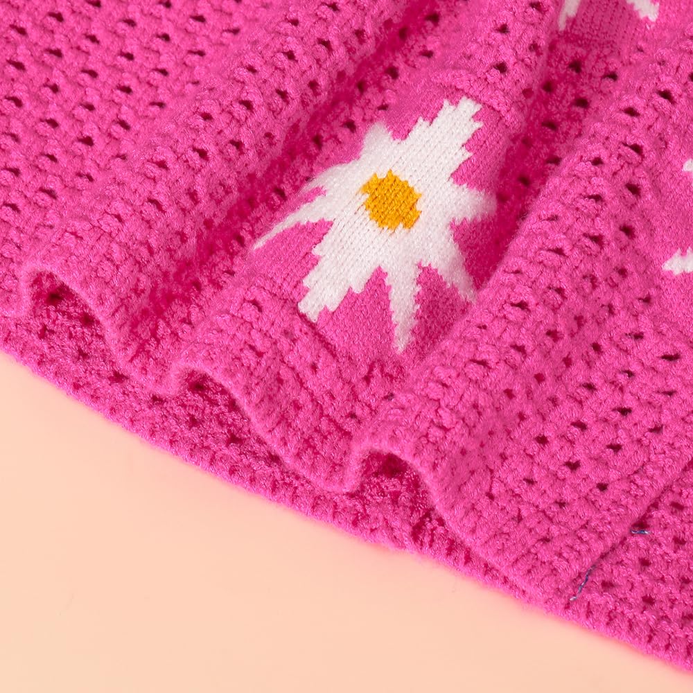 Hoscotch Girls Floral Pink Sleeveless Skirt Set