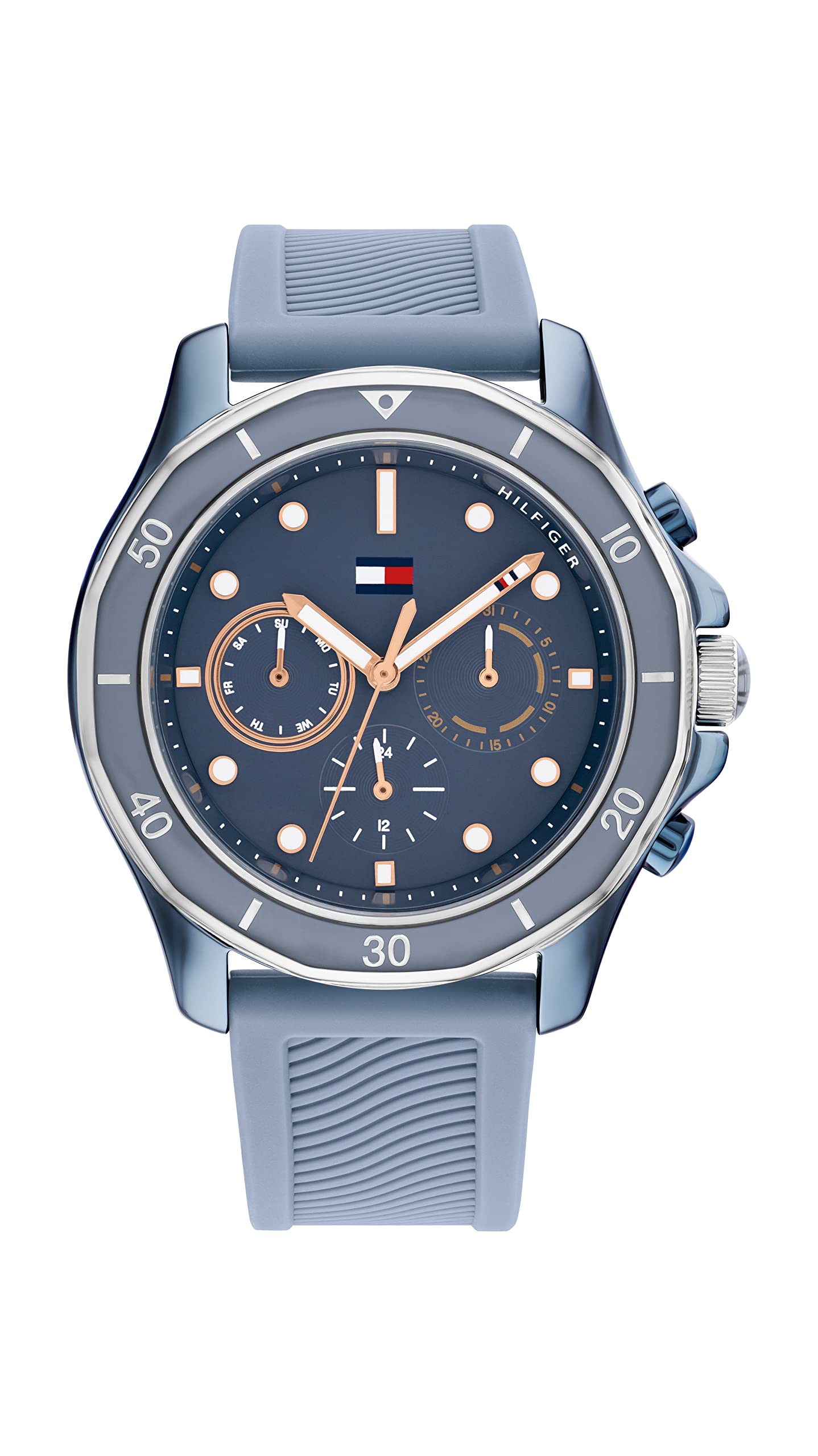 Tommy Hilfiger Blue Dial Blue Silicone Strap Watch for Women-TH1782571