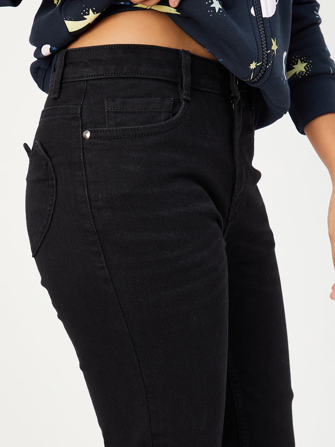 Max Girls Solid Flared Jeans (S24EFD10BLACK)_9-10Y