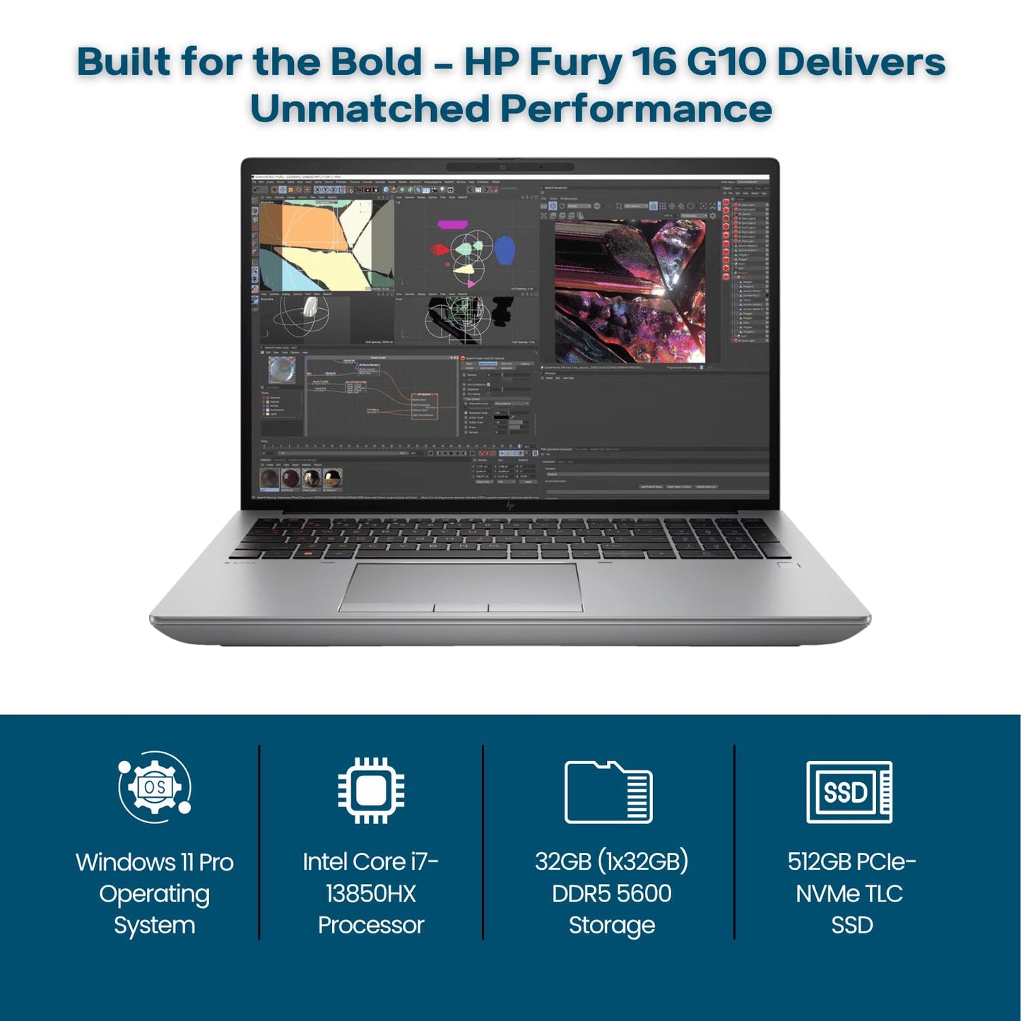 HP Fury IDS i7-13850HX /32GB DDR5/ 512 GB/WLAN I AX211/ Wi-Fi 6E vPro160MHz + BT 5.3WW/ 16" WQUXGA AG /5 MP/GFX NVIDIA RTX A1000 6GB / FPR/Win 11 P6/ 3 Yrs Warranty (8Y522EC)