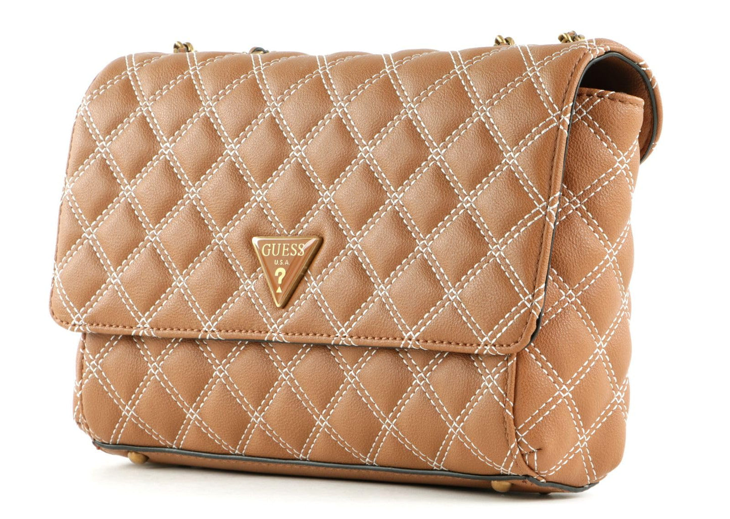 Guess Factory Cessily Quilted Convertible Crossbody, Cognac, ONE