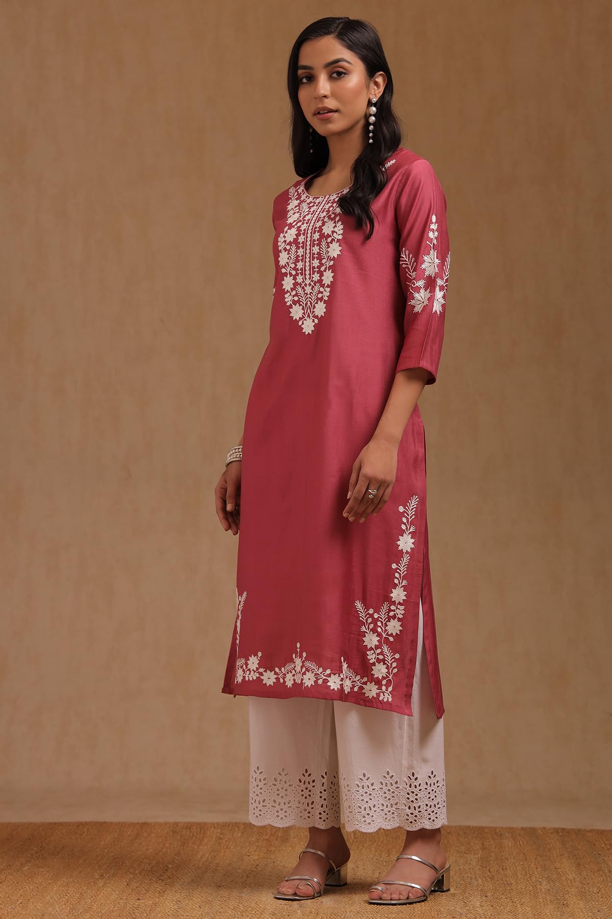 Soch Women's Viscose Blend Embroidered Kurta