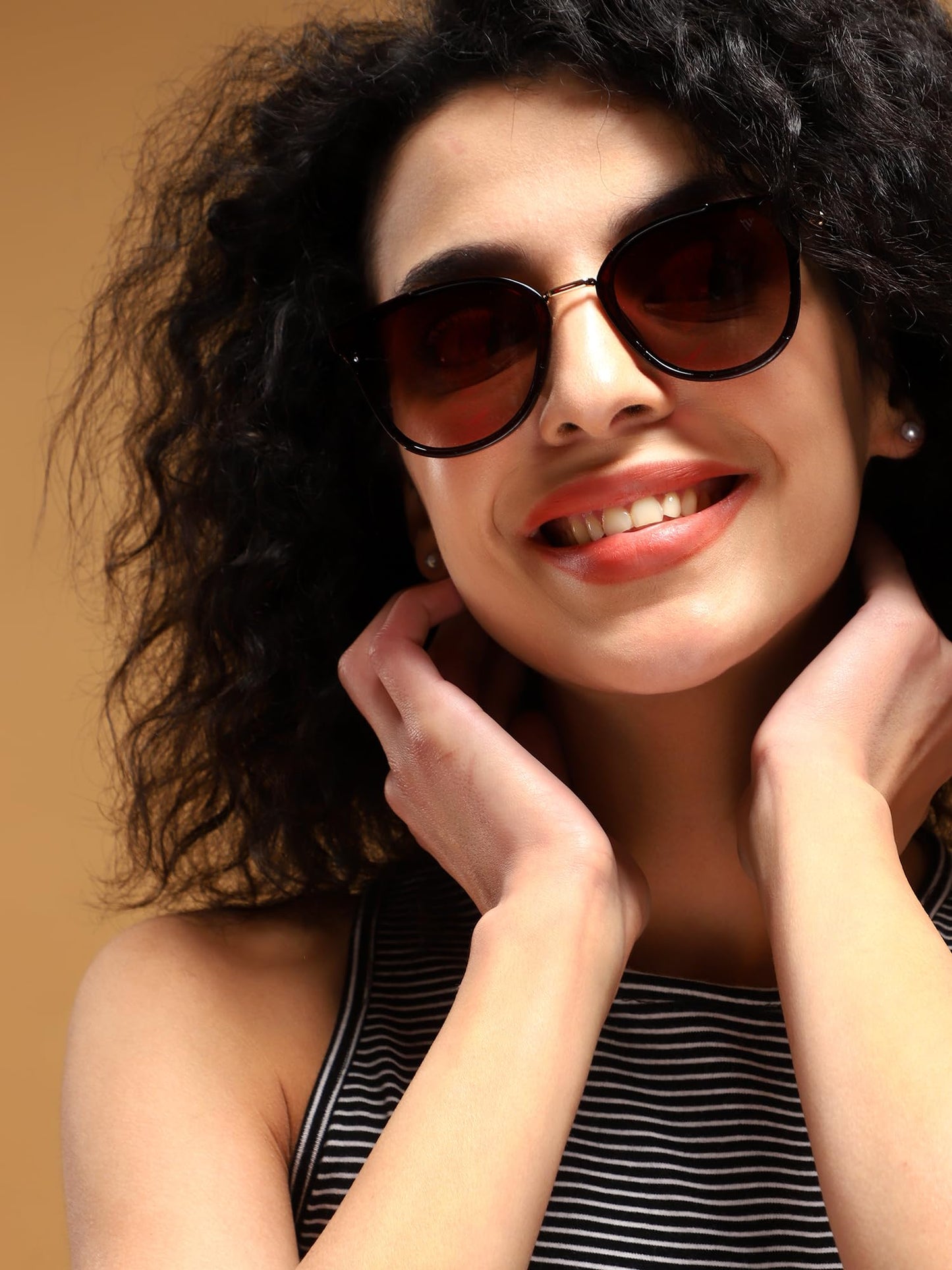 Voyage Uv Protected Cat Eye Women Sunglasses - (Brown Lens | Brown Frame | Gradient Sunglasses), Free Size