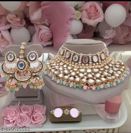 GOLD PLATED KUNDAN SET