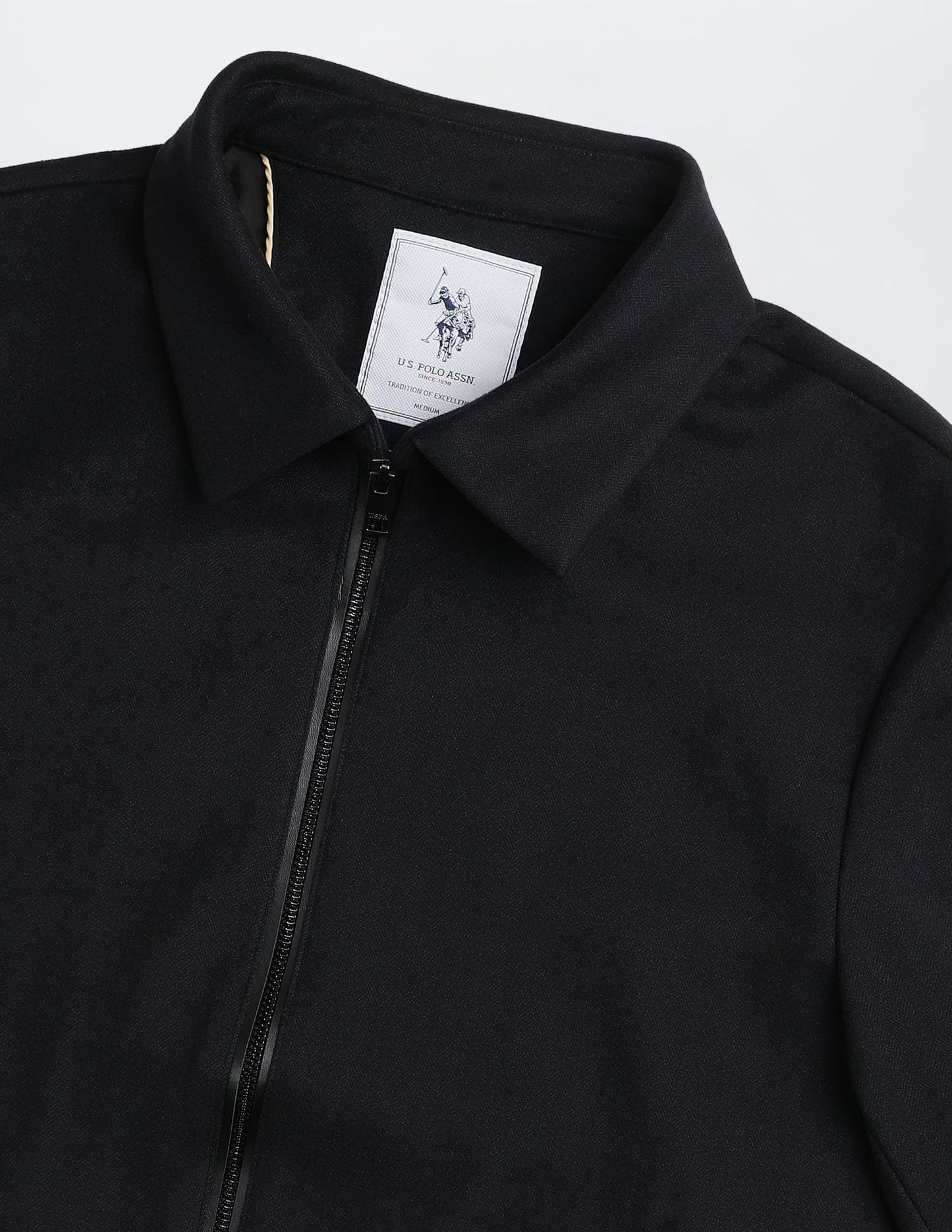 U.S.Polo Association Men's Solid Regular Fit Jacket (USJCK050B_Blue_M)