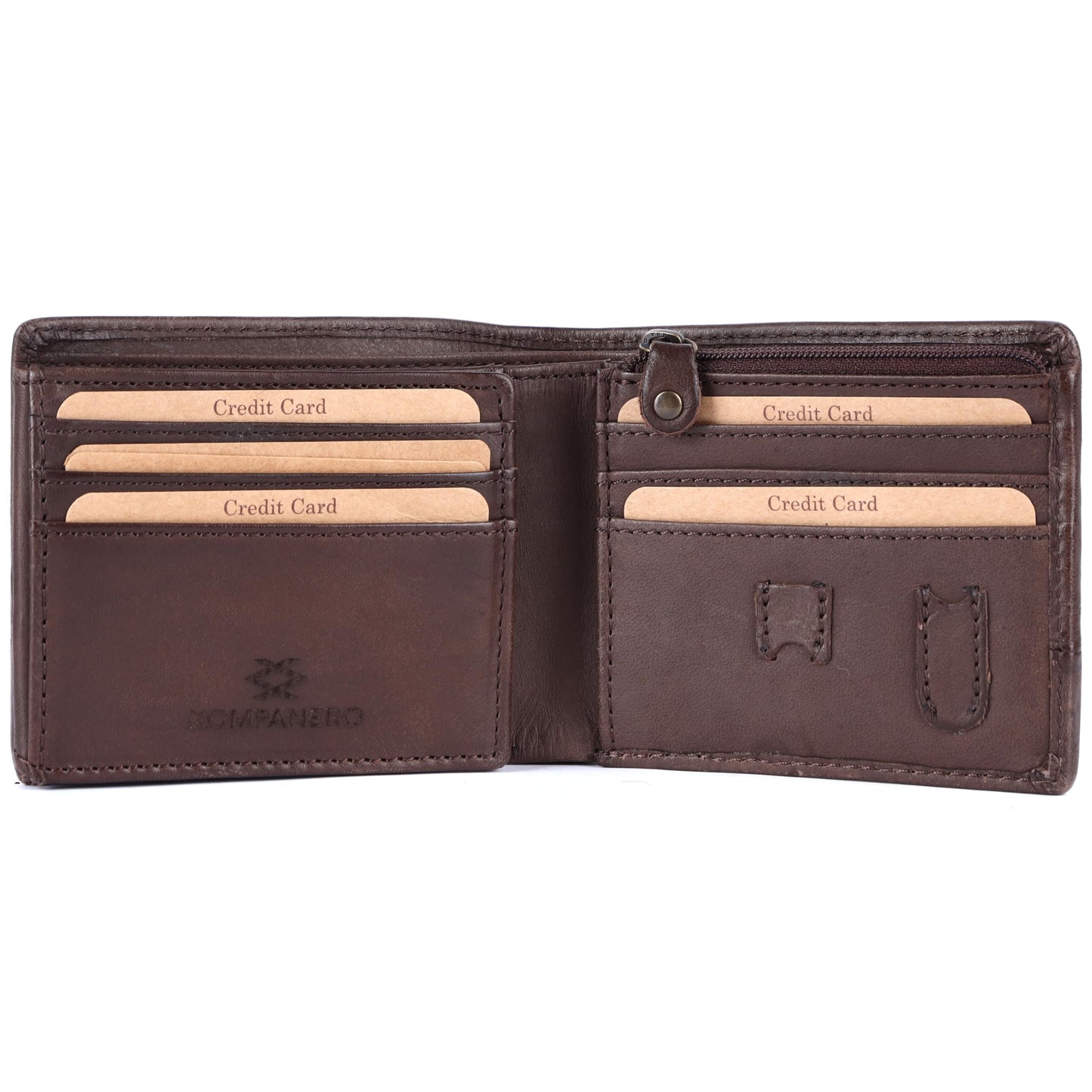 KOMPANERO Genuine Leather Wallet (C-13223-DARK Brown)
