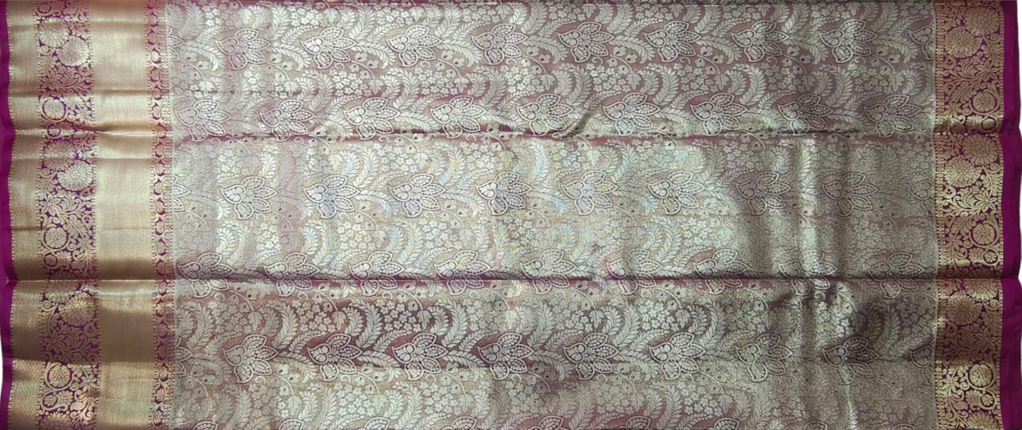 VFCollections Women's Kanchipuram Silk Pure Pattu Sarees With Blouse (VFC245-9)