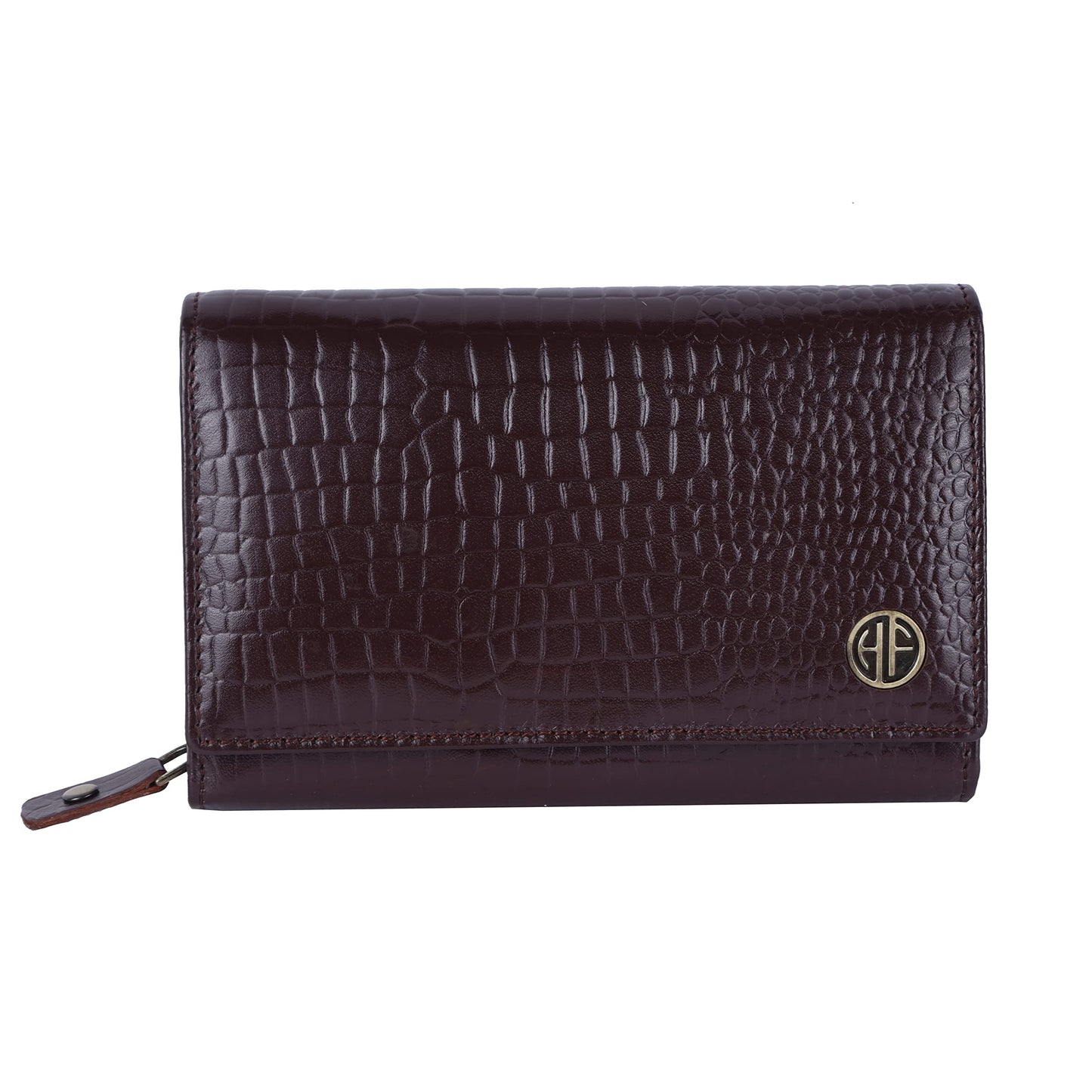 HAMMONDS FLYCATCHER Wallet for Women - Choco Brown Genuine Leather Purse for Women with RFID Protection, 8 Card Slots, and 5 Compartments - Ladies Wallet with Button Closure - Women's Wallet