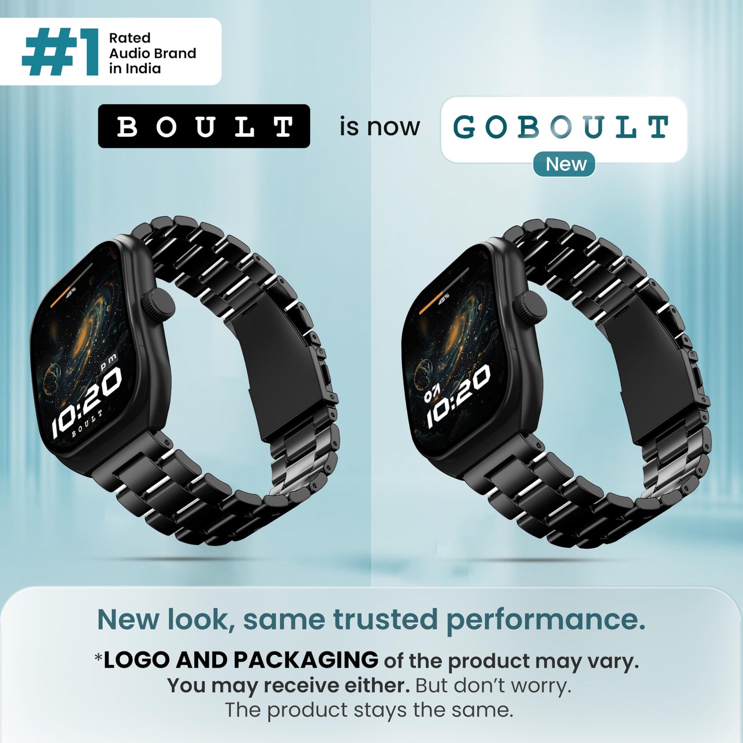 GOBOULT Trail Smart Watch 2.01'' 3D Curved HD Display, BT Calling, Working Crown, 190+Watchfaces, 500 Nits Brightness, AI Voice Assistant, SpO2 Monitoring, 120+ Sports Mode (Metal Black)