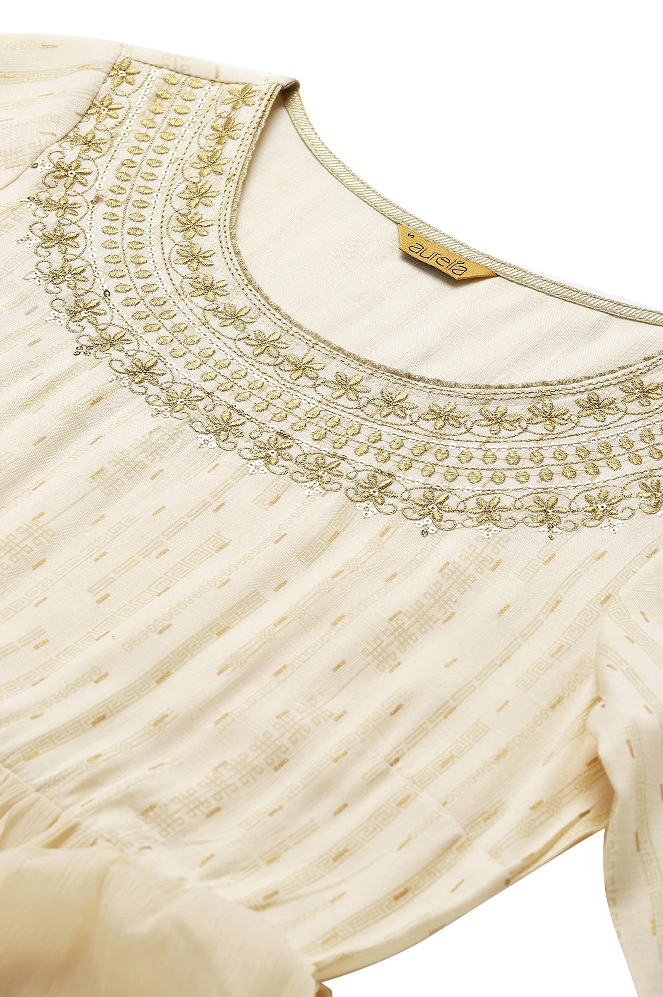 Aurelia Women Anise Flower Viscose Blend Geometric Printed A-Line Dress_22AUA12673-504983_XXL