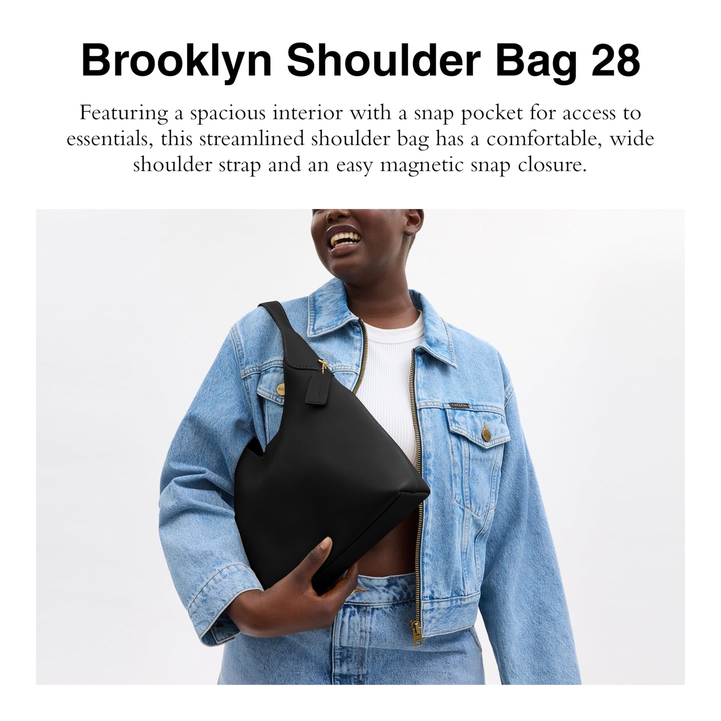 Coach Womens Courage Shoulder 28, Black, One Size, Brooklyn Shoulder Bag