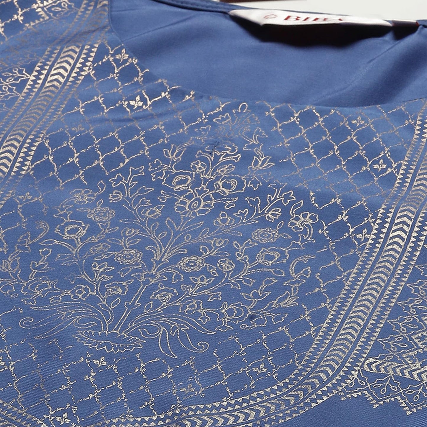 BIBA Women Printed Narrow Polyester Salwar Kurta Dupatta(Skdassorted7666E_Blue_36)