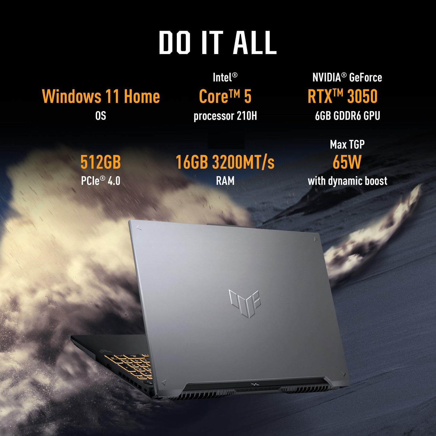 ASUS TUF Gaming F16,Intel Core 5 Processor 210H,14thGen Gaming Laptop(RTX 3050-6GB/65WTGP/16GB/512GB/FHD+/16"/144Hz/Windows 11/M365 Basic(1Year)*/Office 2024/Mecha Gray/2.20 Kg) FX607VJB-RL179WS