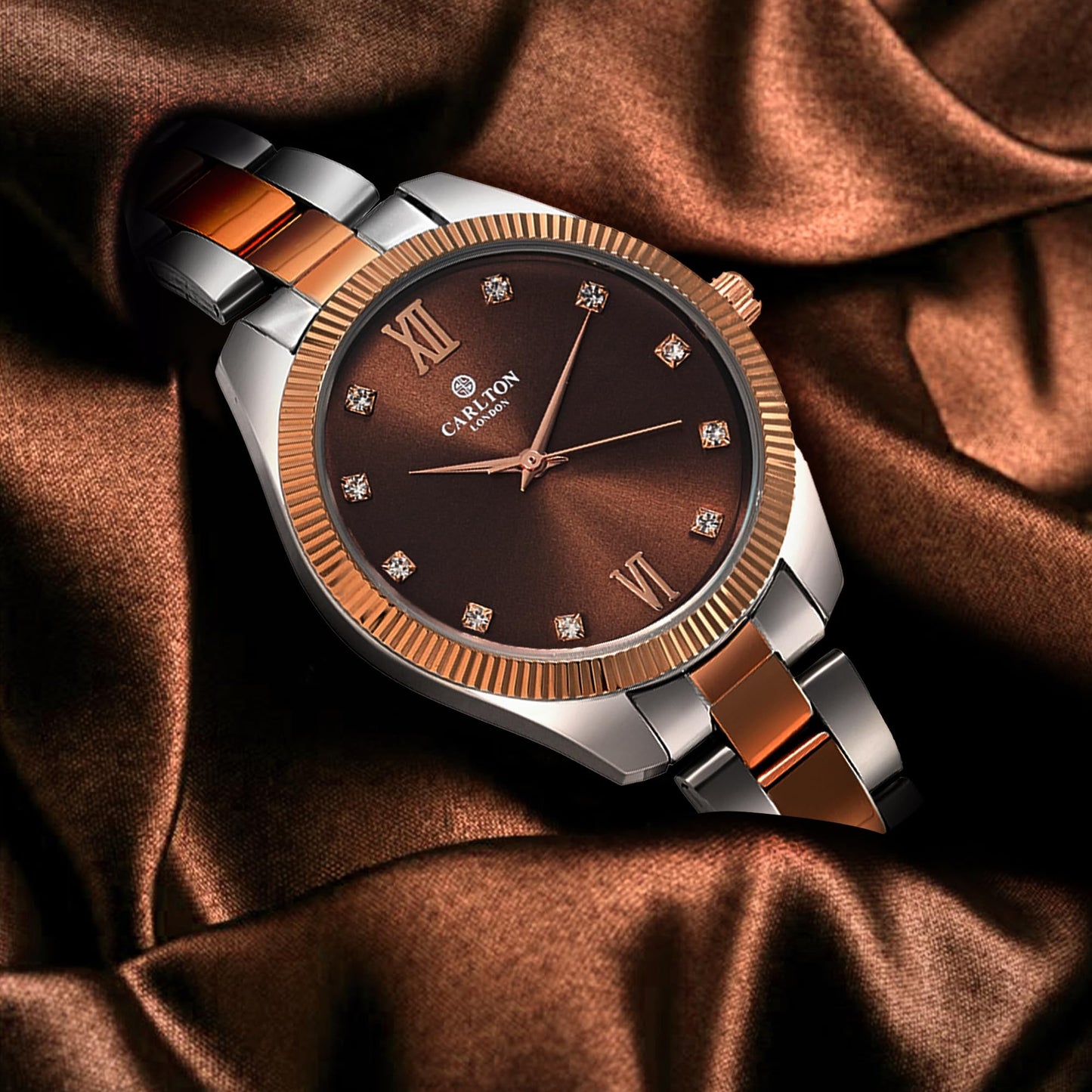 Carlton London Women Stainless Steel Analog Watch | Gold-Silver Waterproof Watches for Women Girls Ladies | Fashionable Trendy Quartz Movement Wrist Watch - CLBRTBRN