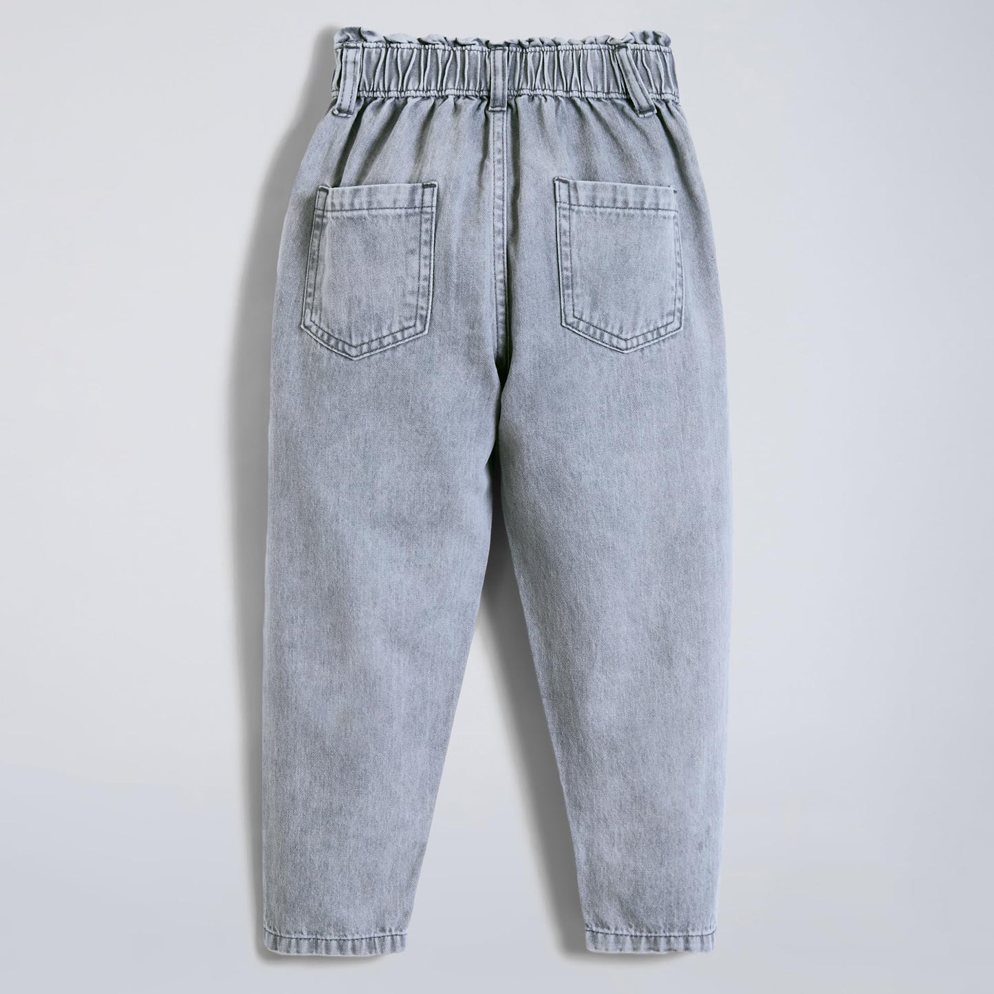 Hopscotch Girls Grey Balloon Fit Cotton Denim Jeans for Ages (3-4 Years)