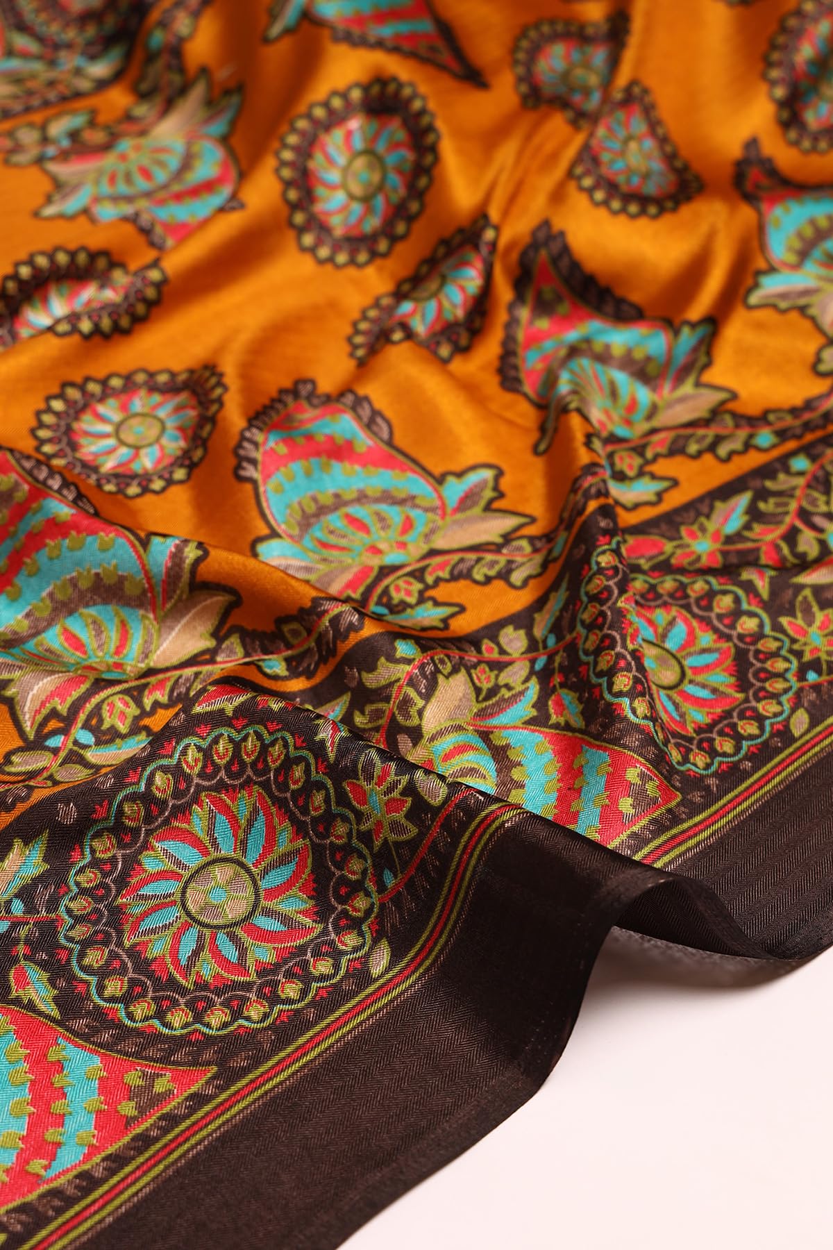 Soch Womens Mustard Pashmina Floral Print Saree