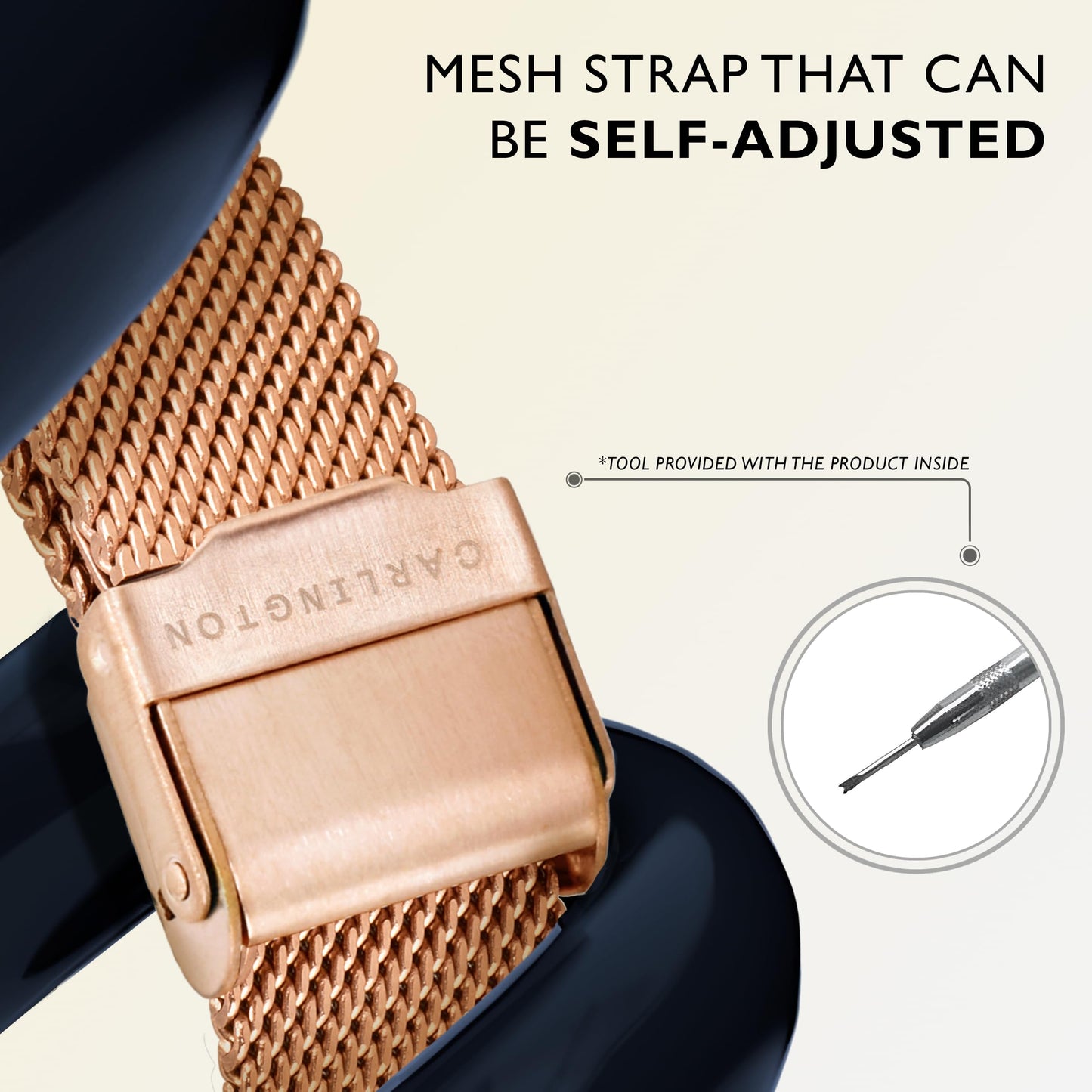 Carlington Womens Analog Ladies Wrist Watch With Mesh Strap-Ct 2009 Rose Gold