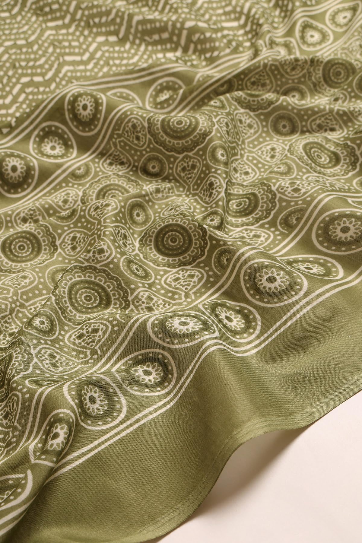 Soch Womens Green Polyester Ethnic Motifs Salwar Suit With Faux Mirror
