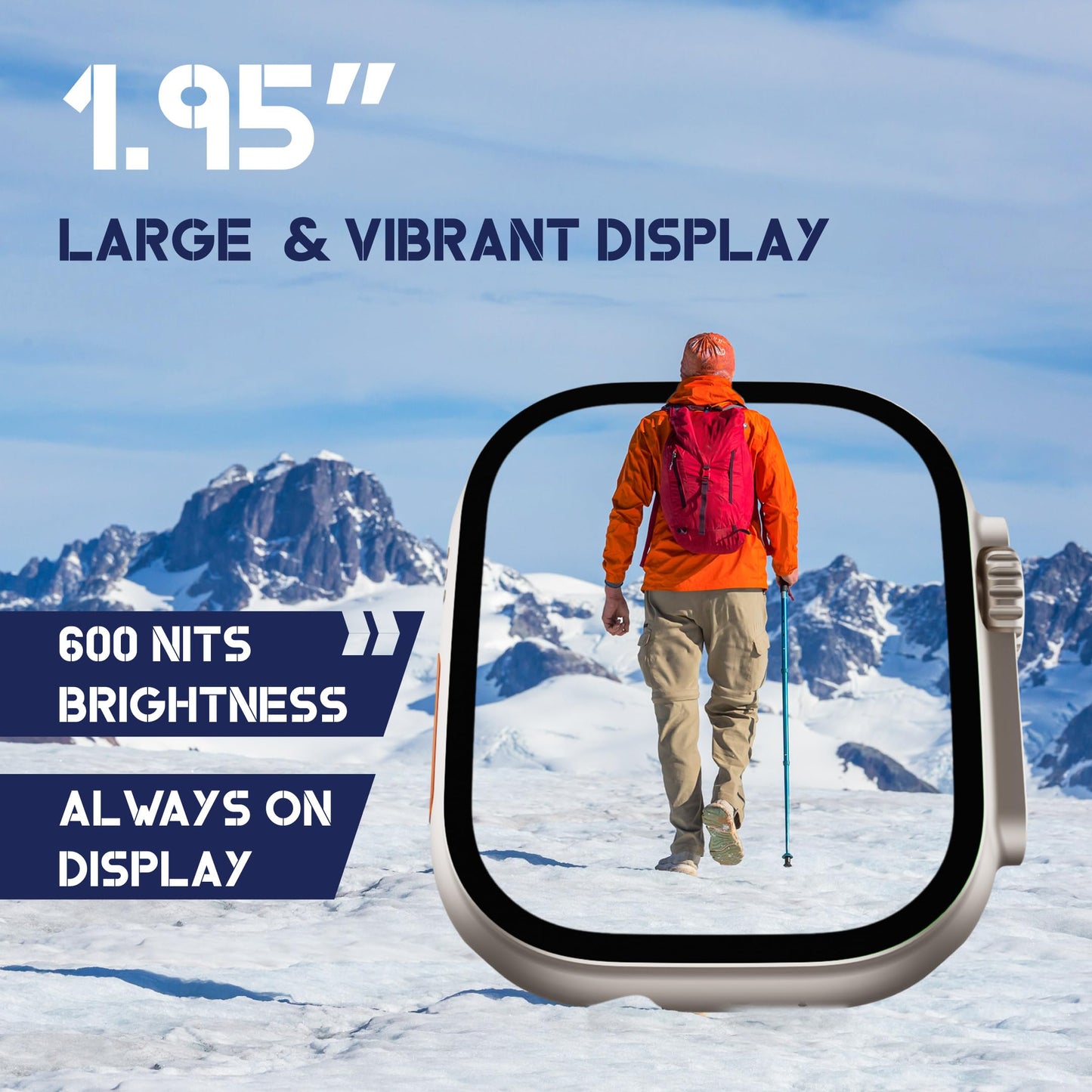 (Refurbished) HAMMER Active 2.0 1.95" Display Bluetooth Calling Smart Watch with Metal Body, in-Built Games, Wireless Charging, AOD, 600 NITS Brightness (Black)