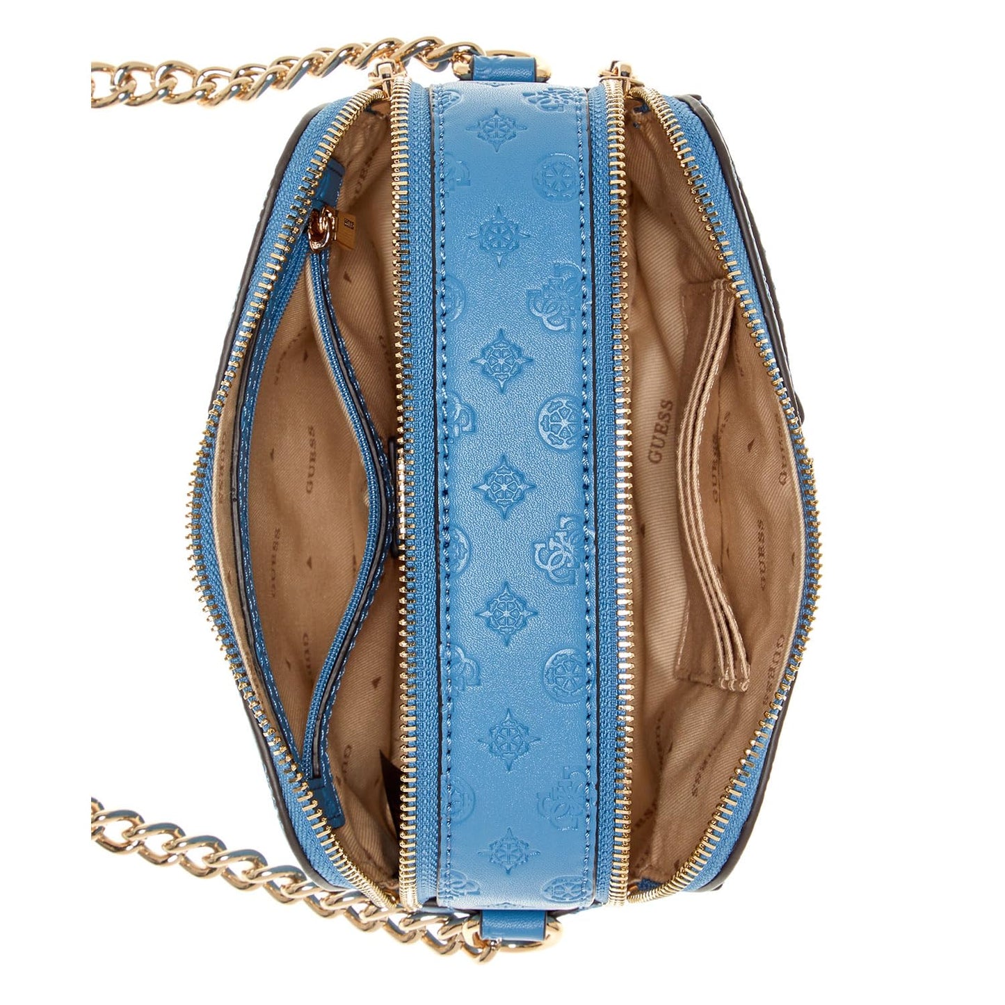 GUESS Women's Blue Pu Logo Camera Bag