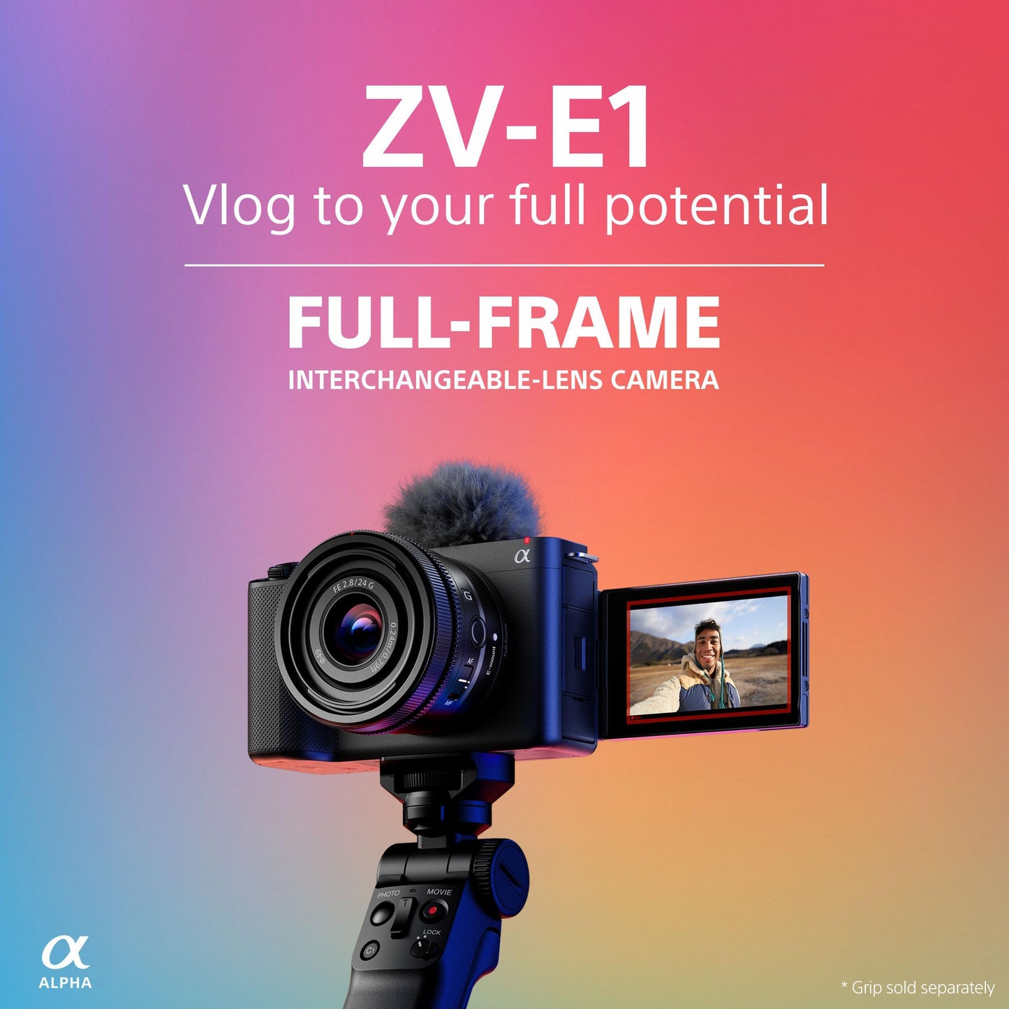Sony Alpha ZV-E1L Full-Frame Interchangeable-Lens Mirrorless vlog Camera (with 28-60mm Zoom Lens)| Made for Creators | 12.1 MP | Artificial Intelligence Based Autofocus | 4K 120p Recording – Black