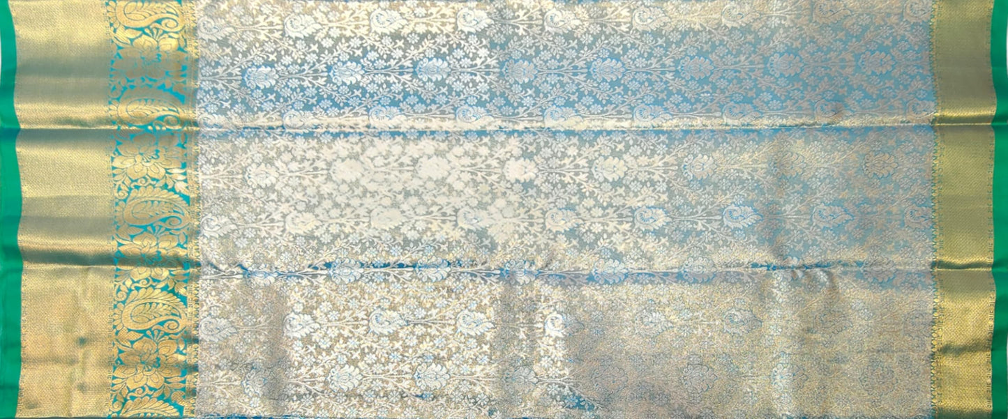 VFCollections Women's Kanchipuram Silk Pure Pattu Sarees With Blouse (VFC564-1)