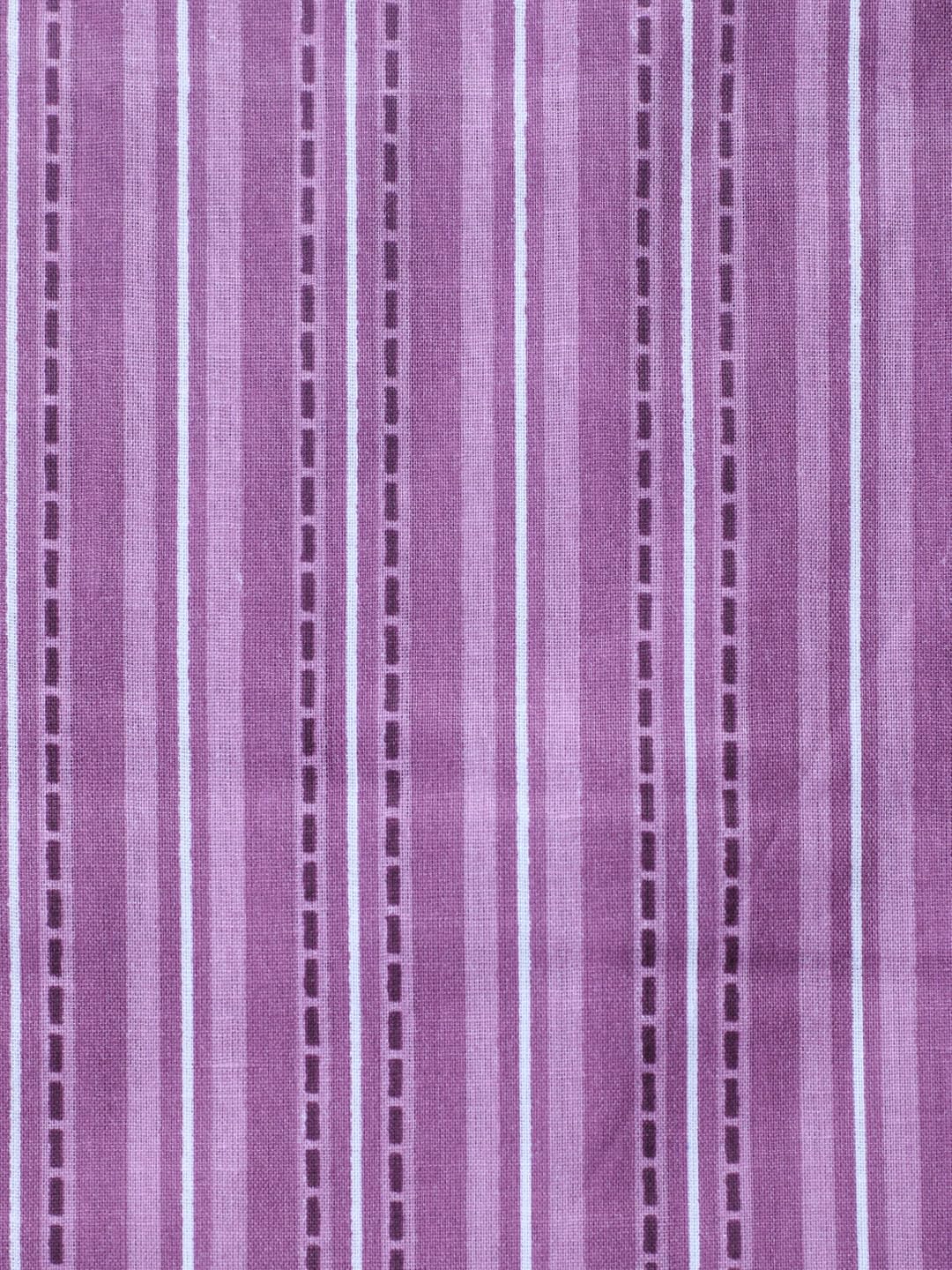 Meena Bazaar Purple Printed Cotton Blend Unstitched Suit With Pant & Dupatta