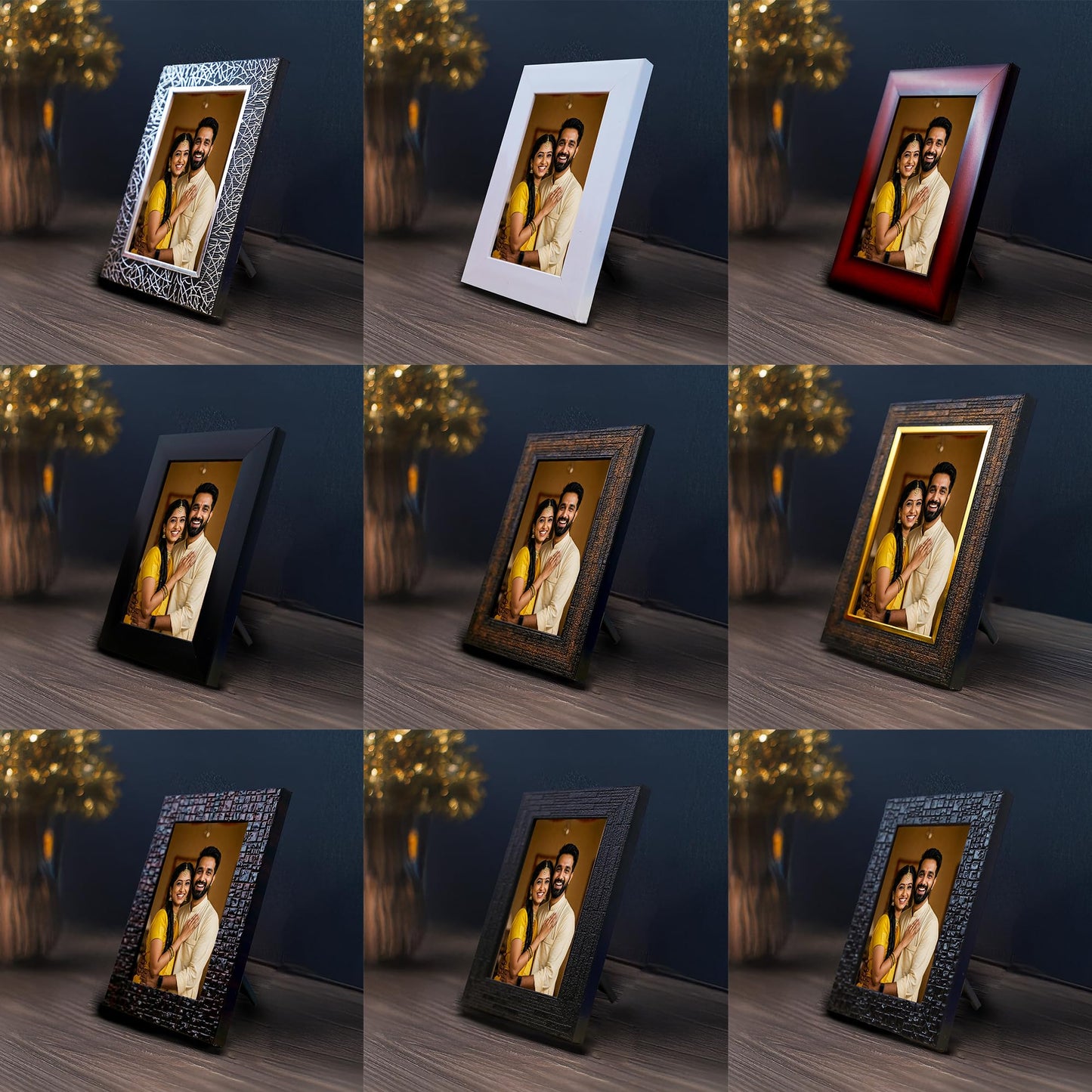 Customizable Premium Photo Frame – Upload Your Own Photo| Choose Your Preferred Frames | Strong & Durable Gift for Birthday, Anniversary, Wedding And Other Occasions | 8mm Backboard & 1 Inch Frames | Glossy, Matte, Glitter Lamination or Acrylic Finish | 6