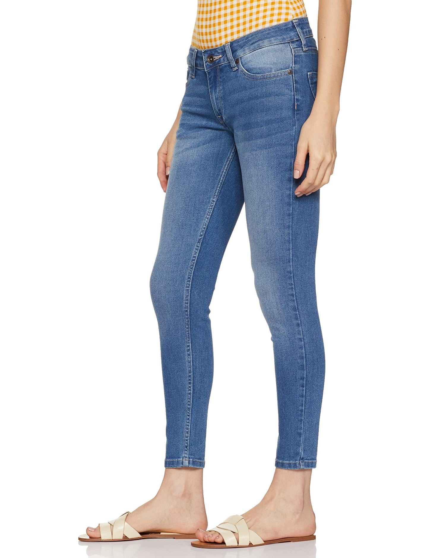 Pepe Jeans Women's Mid Rise Skinny Fit Jeans