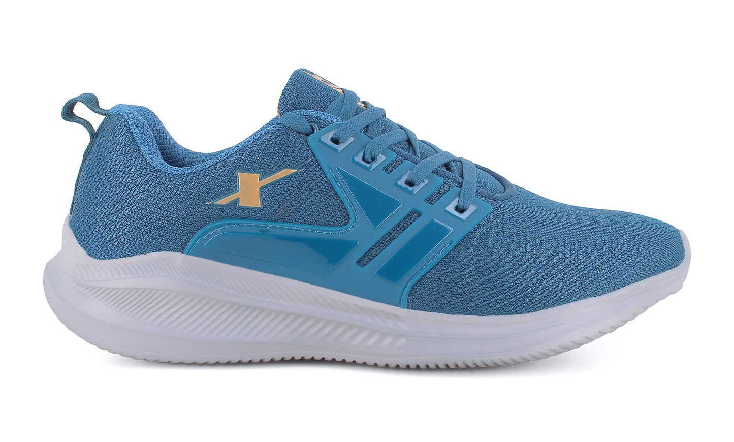 SPARX Mens SX0719G T. Blue Gold Running Shoe - 8 UK(SX0719G)