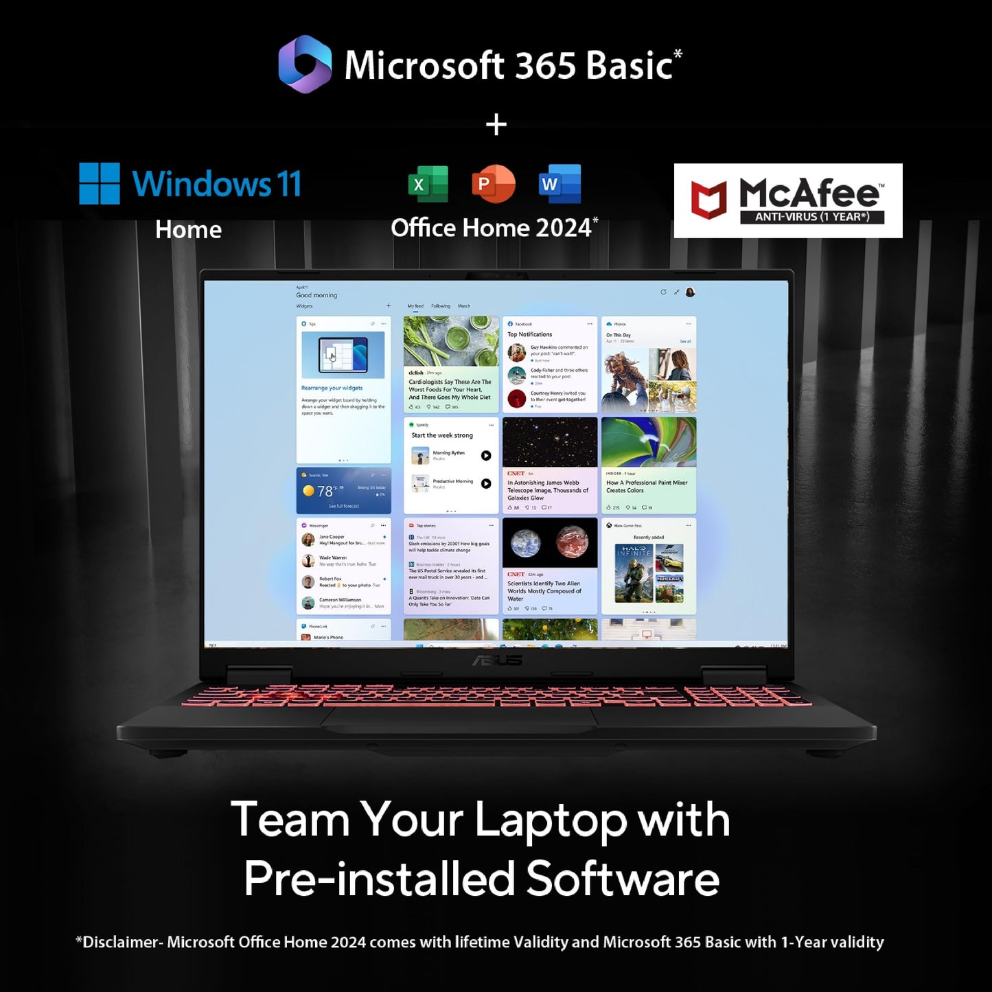 ASUS TUF F16,14th Gen,Intel Core i7 14650HX,Gaming Laptop(RTX 5070-8GB/115W TGP/32GB/1TB /2.5K QHD+/16"/165Hz/90WHrs/Windows 11/M365 Basic (1Year)*/Office Home 2024/Jaeger Gray/2.2 Kg)FX688JPR-QT043WS