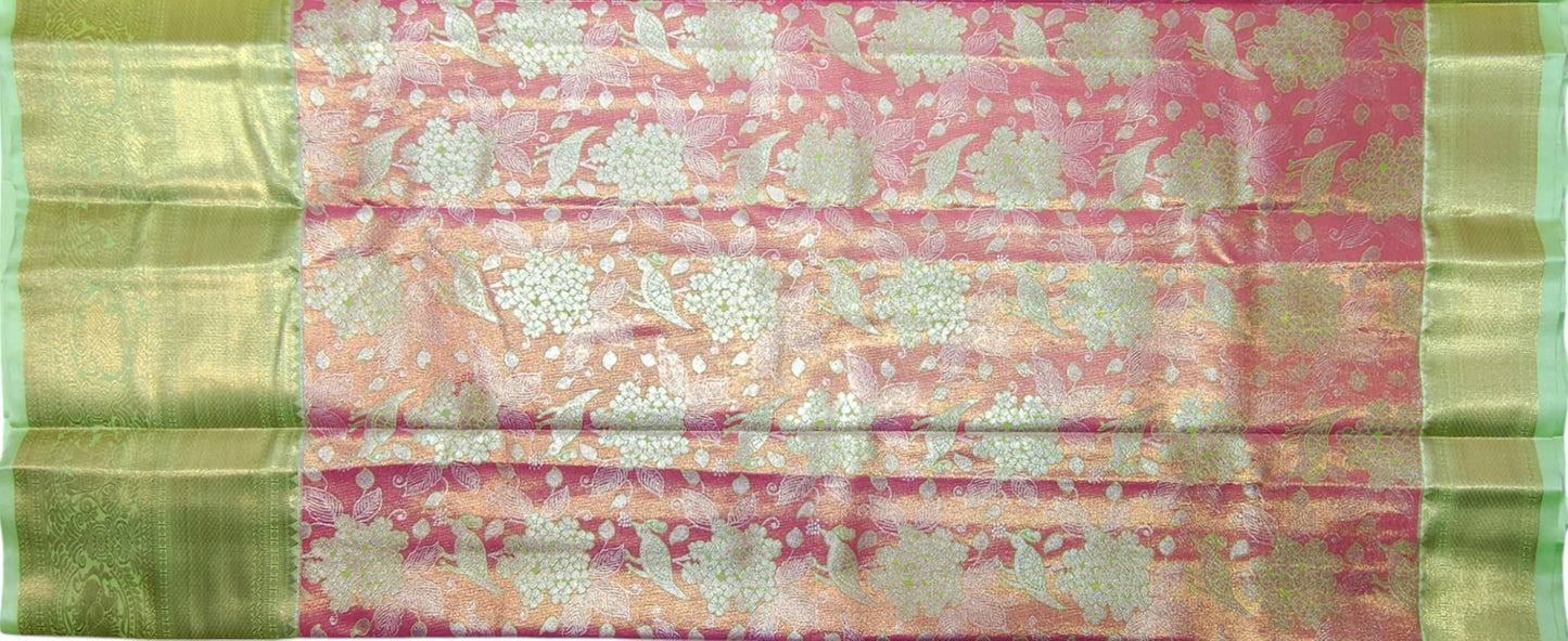 VFCollections Women's Kanchipuram Silk Pure Pattu Sarees With Blouse (VFC163-4)