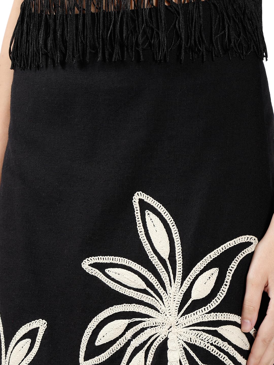 VERO MODA Women's High Rise Black A-Line Skirt