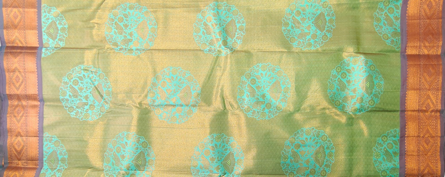 VFCollections Women's Kanchipuram Silk Pure Pattu Sarees With Blouse (VFC249-4)