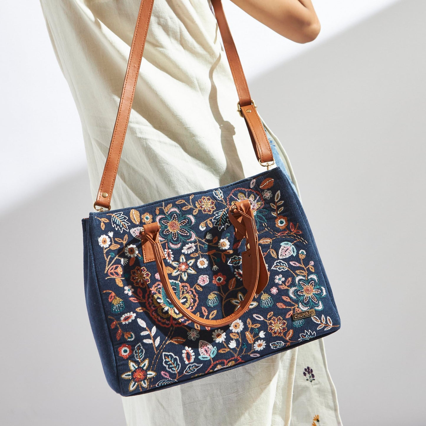 Chumbak Office Tote Bag for Women | Stylish Shoulder Bags for College | Professional Canvas Tote Bag | Laptop-Friendly College Bag