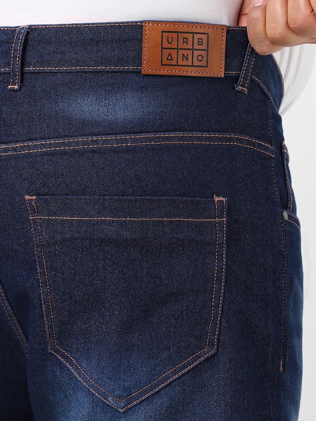 Urbano Plus Men's Dark Blue Regular Fit Washed Jeans Stretchable (plusavwhskrwhip-dblu-44)
