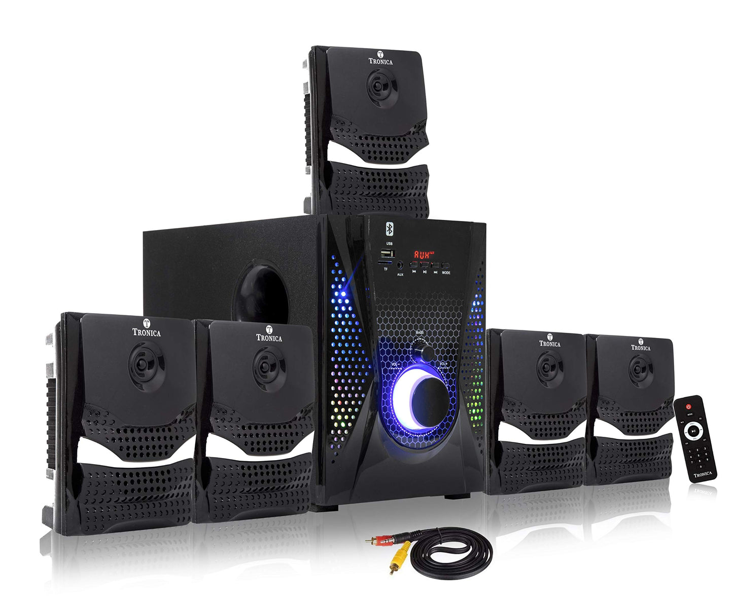 TRONICA Version: 4 Ace Series 5.1 Home Theater System with Bluetooth/PenDrive/Fm/TV/Aux Support with Remote & LED Spectrum