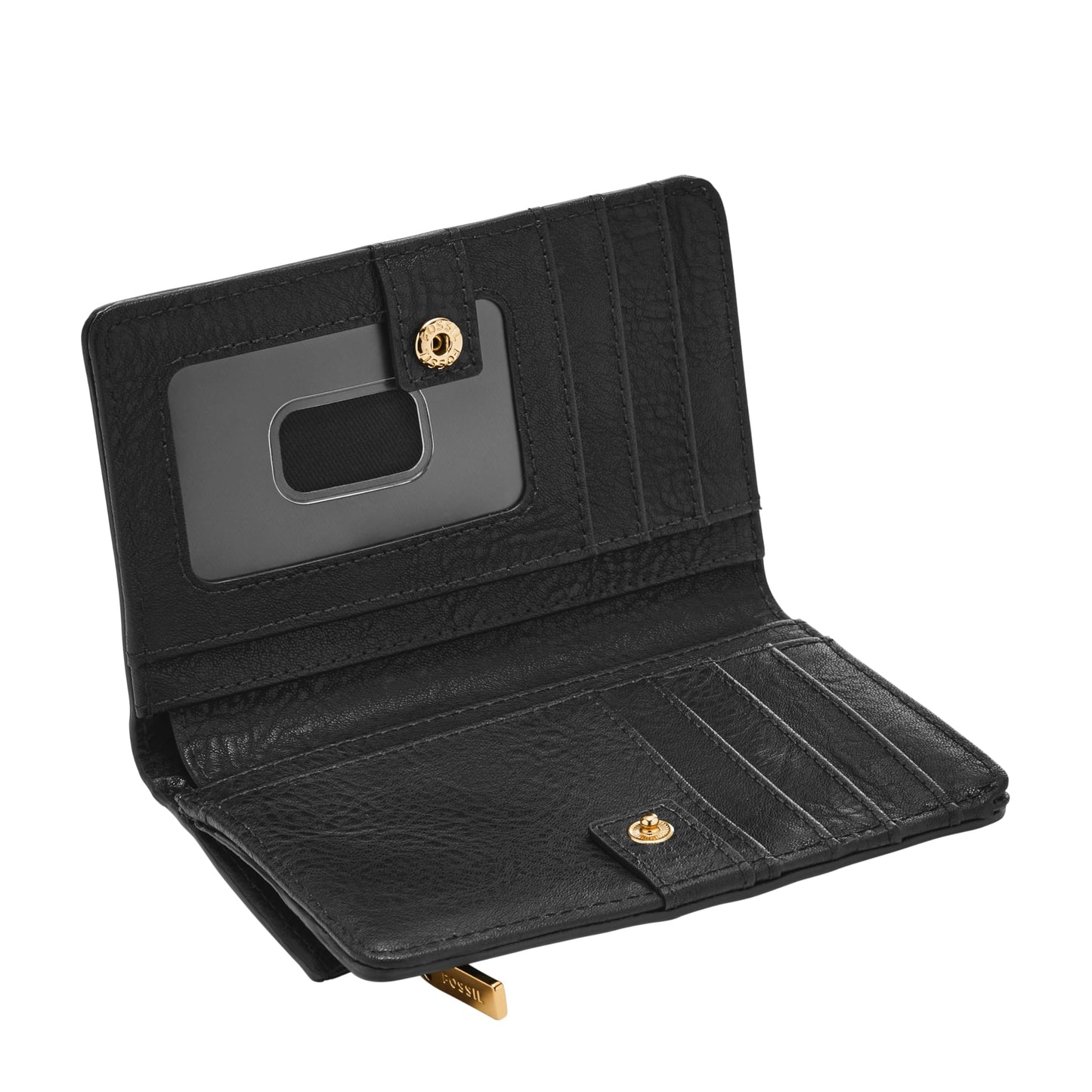 Fossil Mens Leather Liza Black Card Case Wallet Sl7986G001