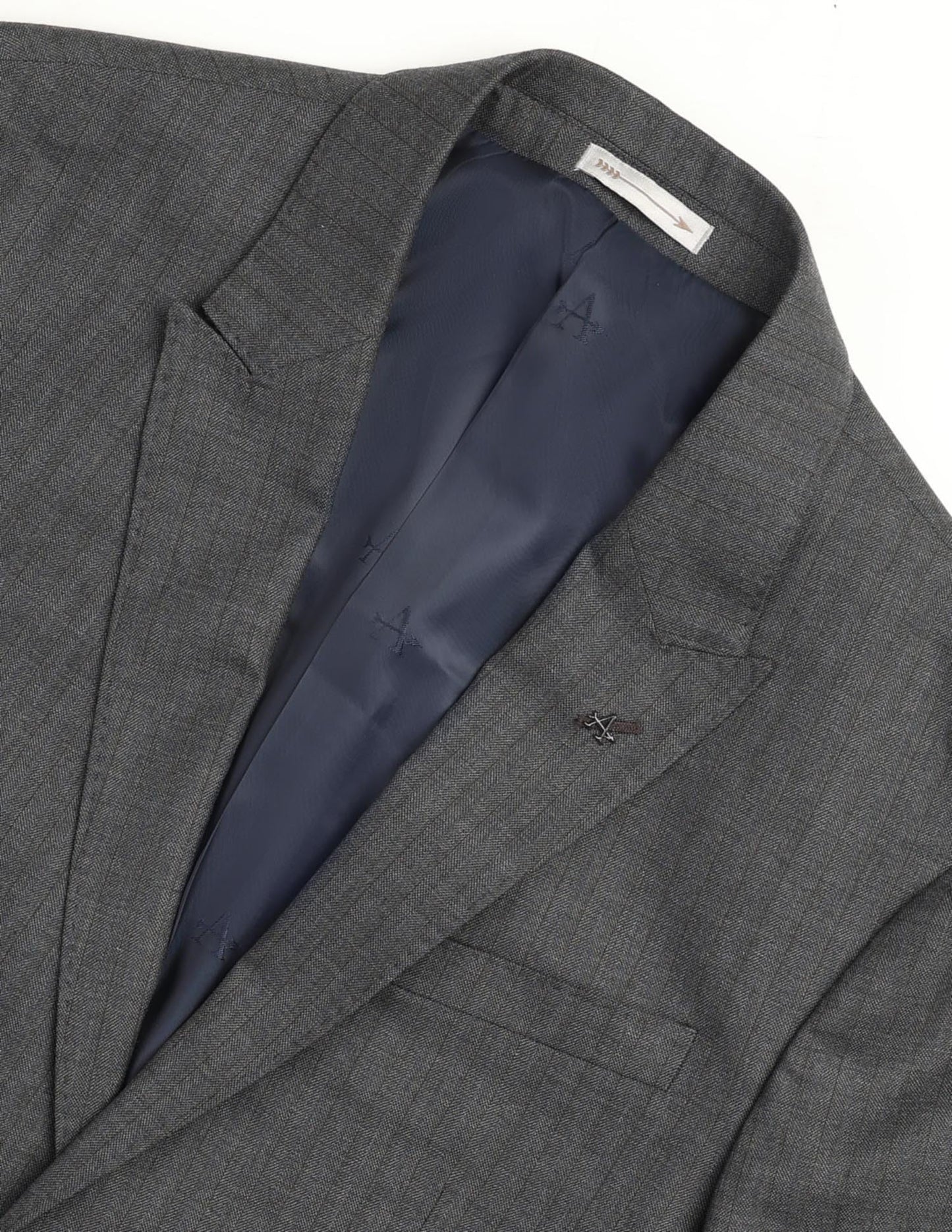 Arrow Men's Vertical Striped Tailored Fit Suit Dark Grey