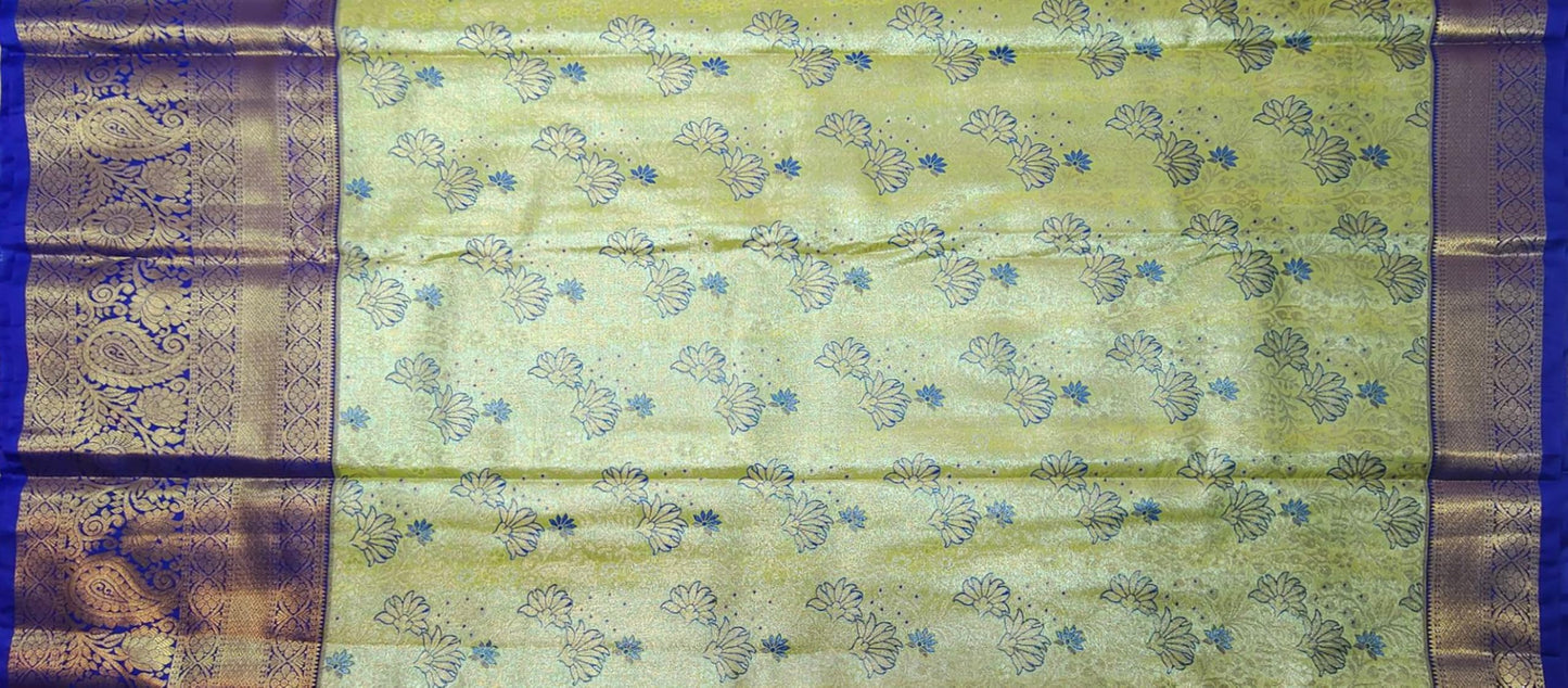 VFCollections Women's Kanchipuram Silk Pure Pattu Sarees With Blouse (VFC040-1), Purple