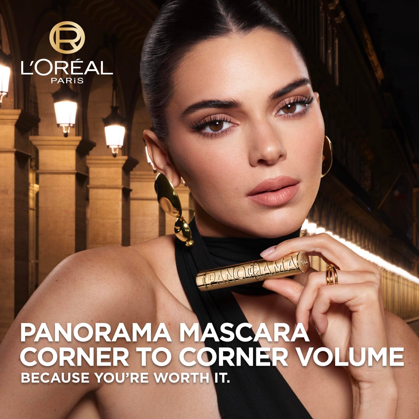 L’Oreal Paris Voluminous Panorama Waterproof Mascara Volumizing, Clump Free, Smudge free, Long-lasting, Black, 9.9ml