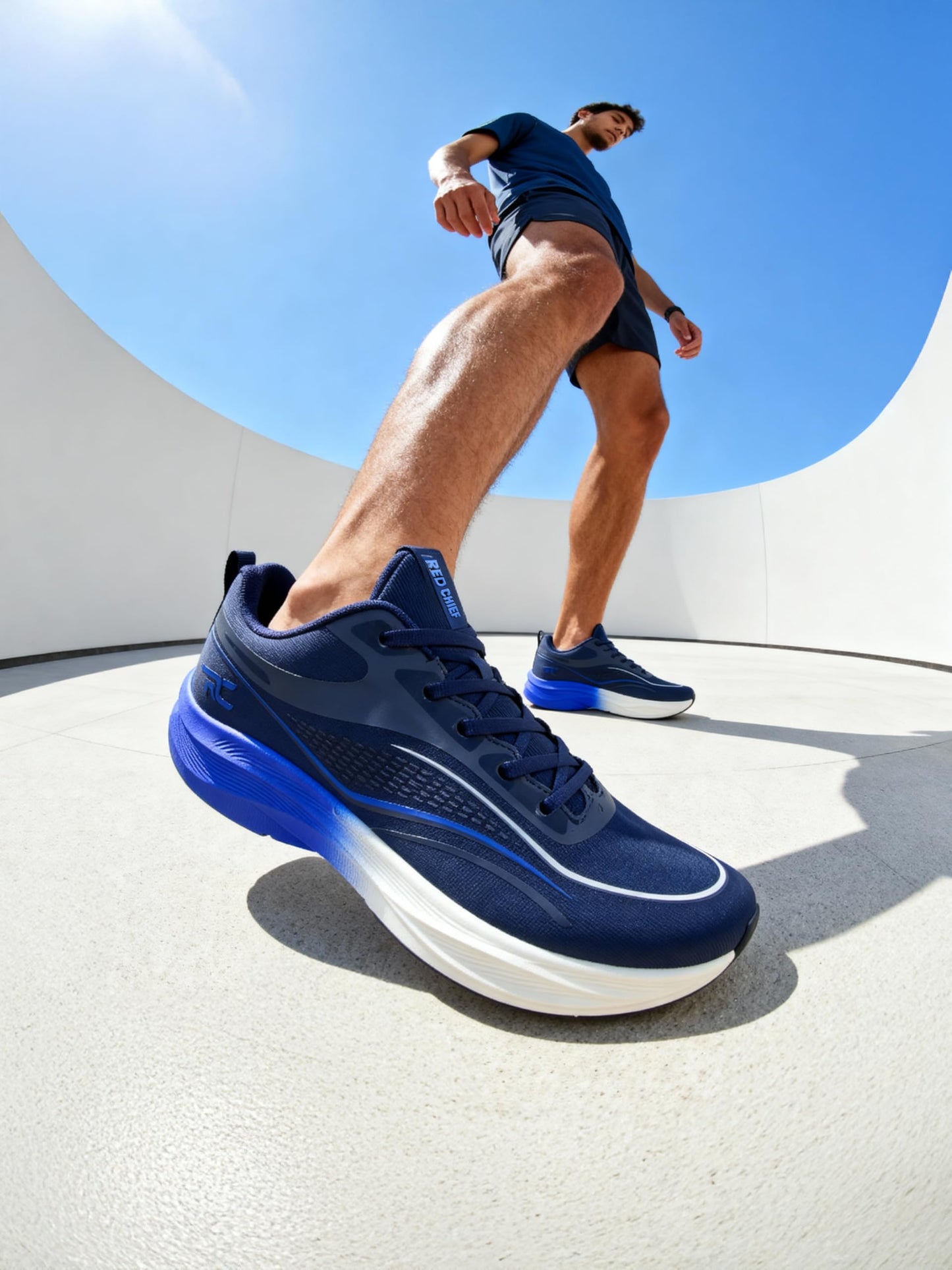Red Chief Running Shoes for Men | Lightweight Sports Footwear | Eve. Blue Stylish | Air Mesh Upper (R1734)