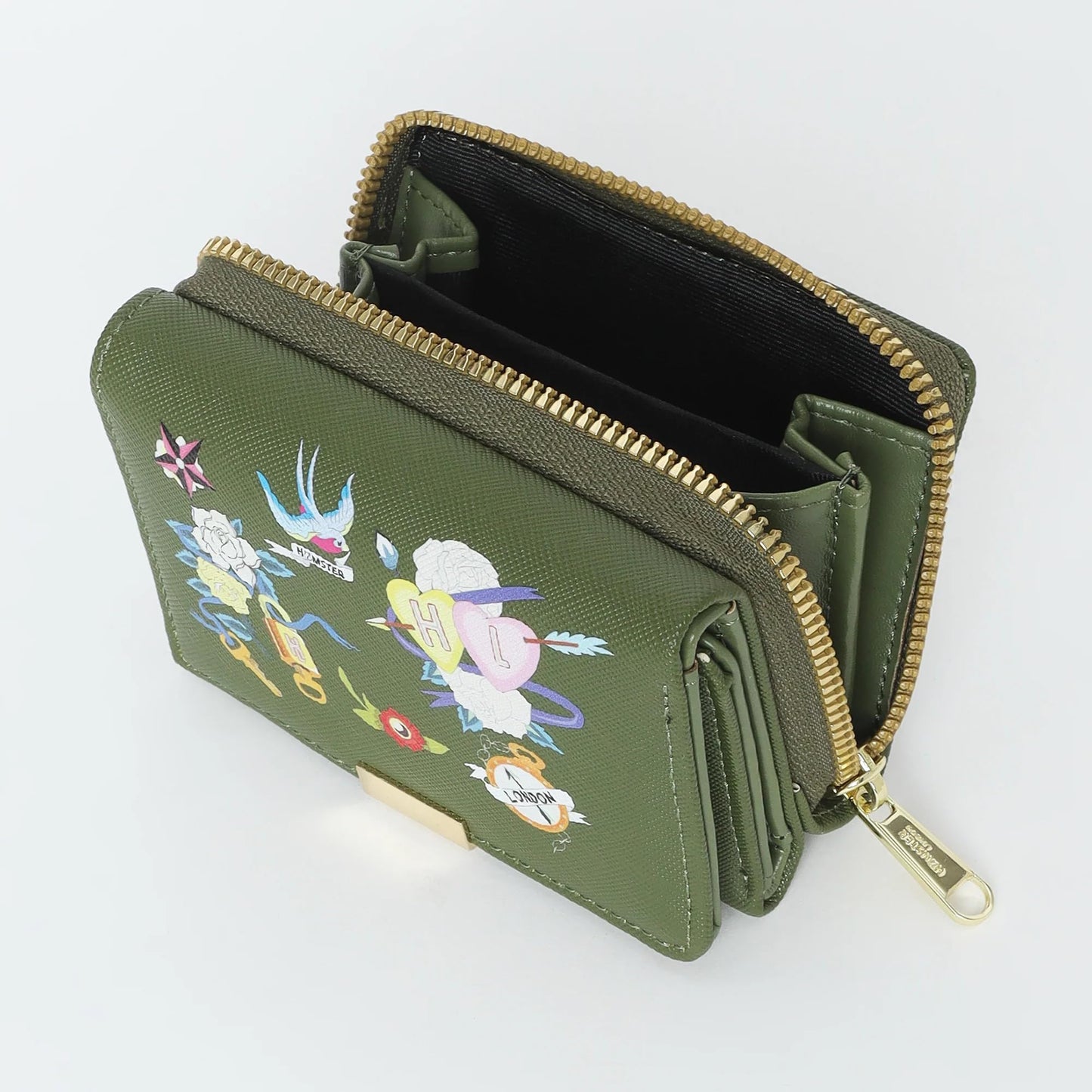 HAMSTER London Millionaire Victoria Bifold Wallet - Green
