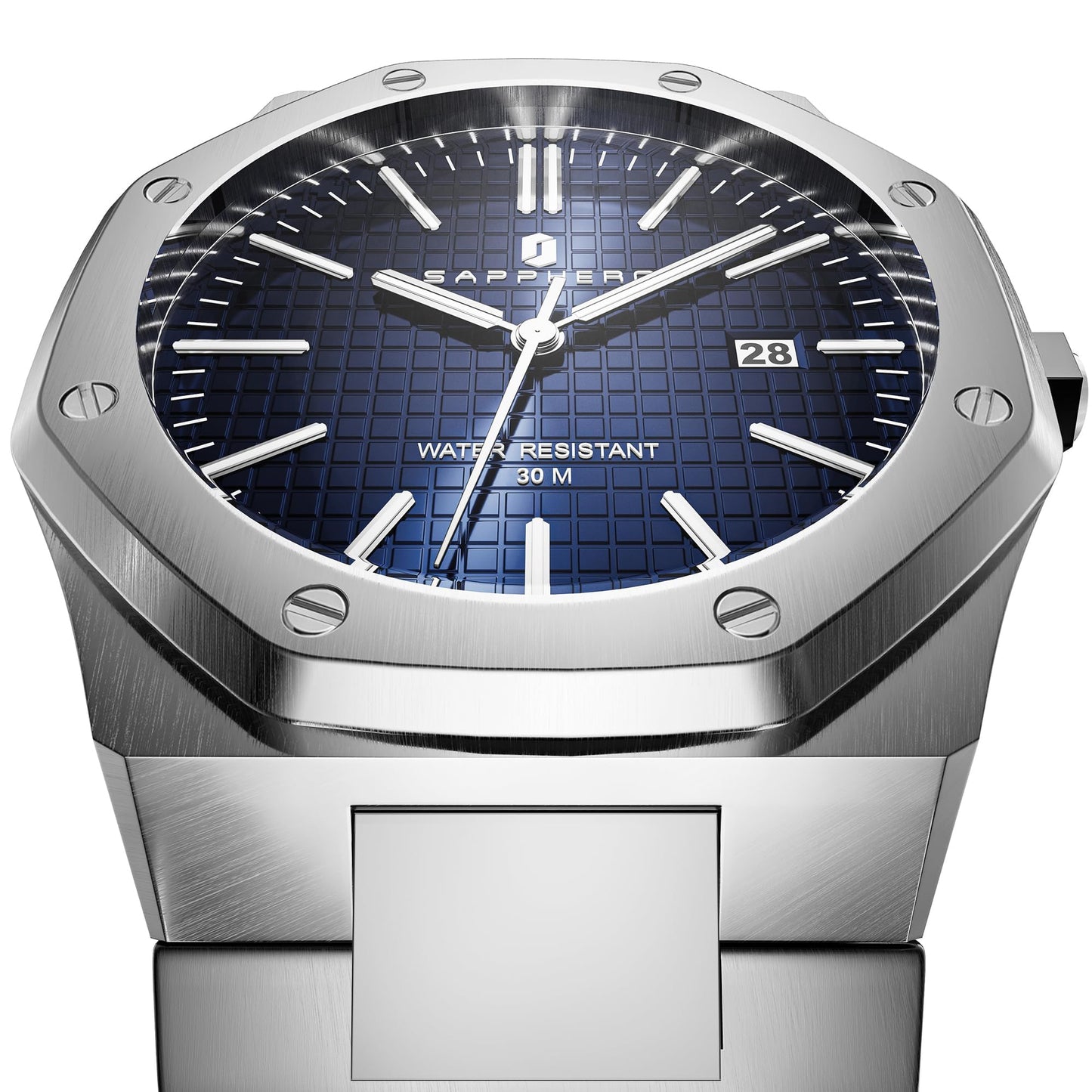 Sapphero Mens Watches Quartz Movement Chronograph Leather Strap Fashion Business Sport Design 30M Waterproof Scratch Resistant Elegant Gifts for Men