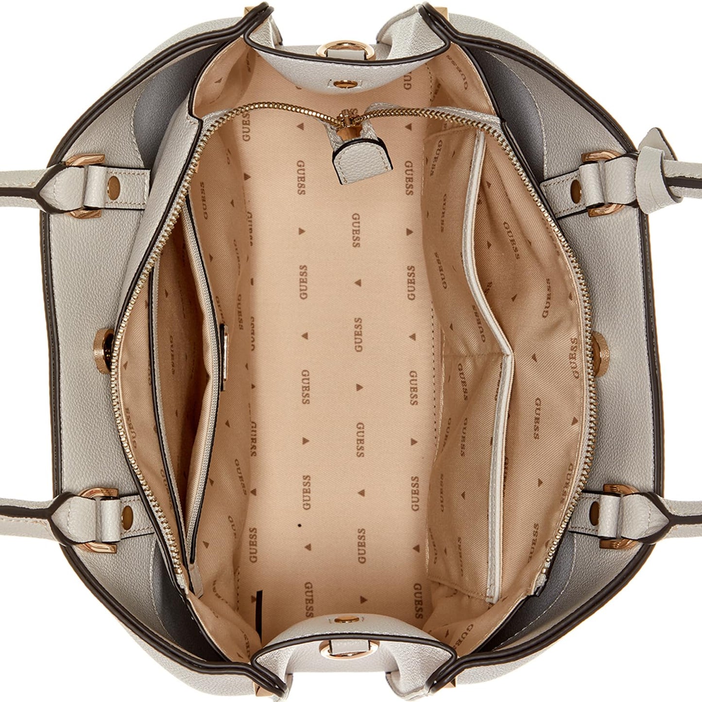 Guess Ivory Solid Meridian Girlfriend Shoulder Bag