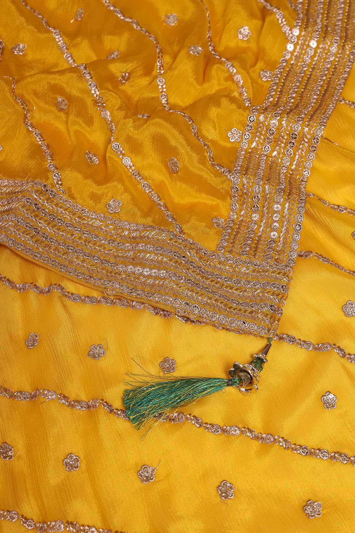 Soch Womens Green Viscose Bandhani Print Lehenga Choli With Zari