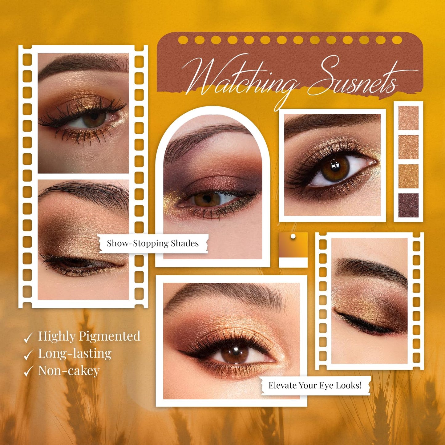 Just Herbs 4-in-1 Eye-shadow Palette Herb Enriched Manjishtha+Liquorice Root 4g (Watching Sunset)